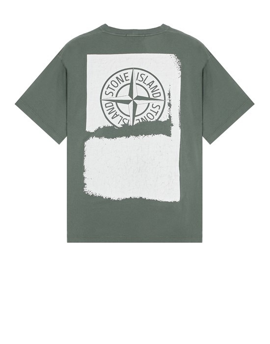 STONE  2RC89 'SCRATCHED PAINT ONE' PRINT Tシャツ Stone Island 2RC89 'SCRATCHED PAINT ONE' PRINT MUSK GREEN