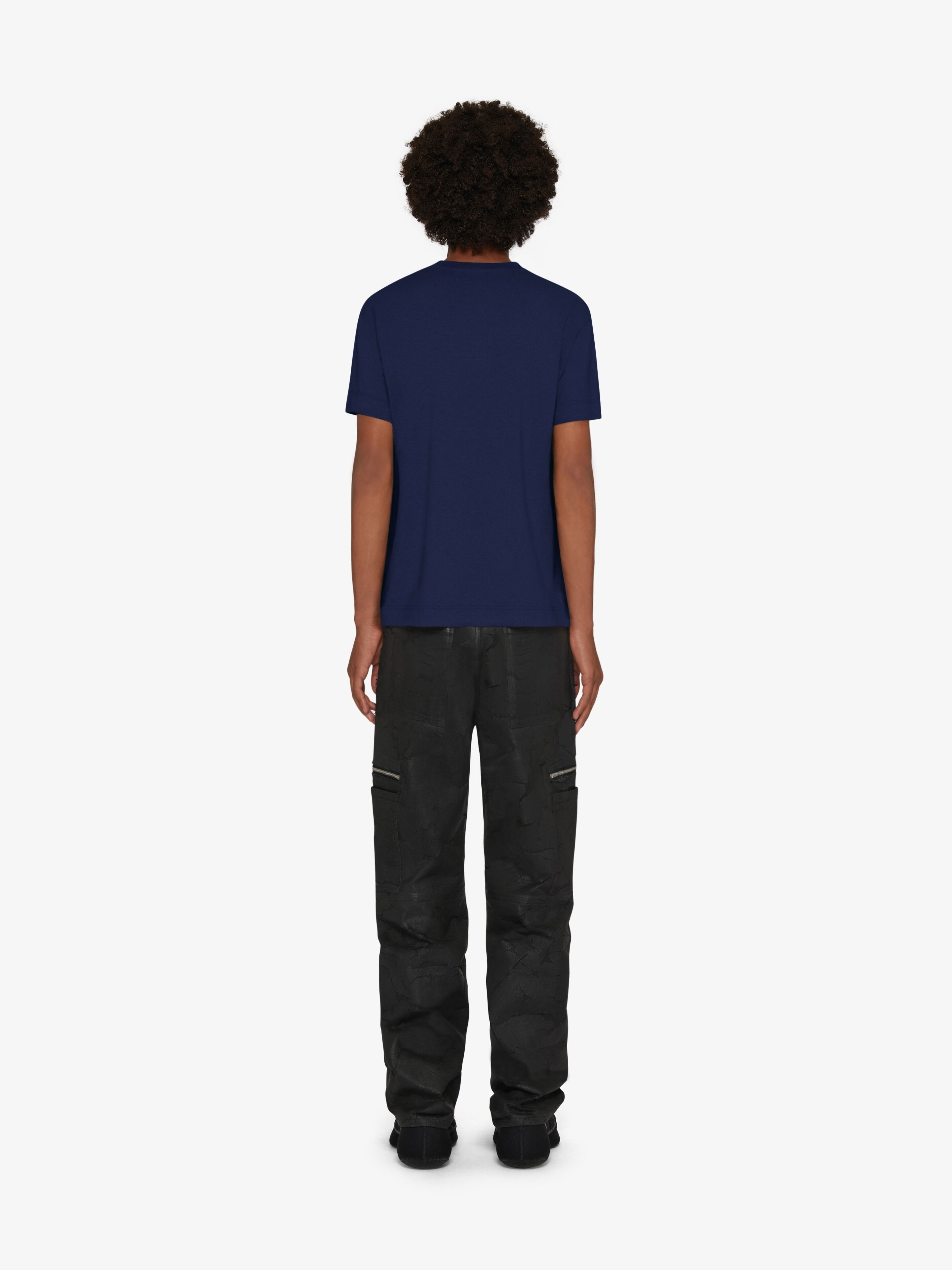 SLIM FIT T-SHIRT IN COTTON WITH 4G EMBROIDERY - 4