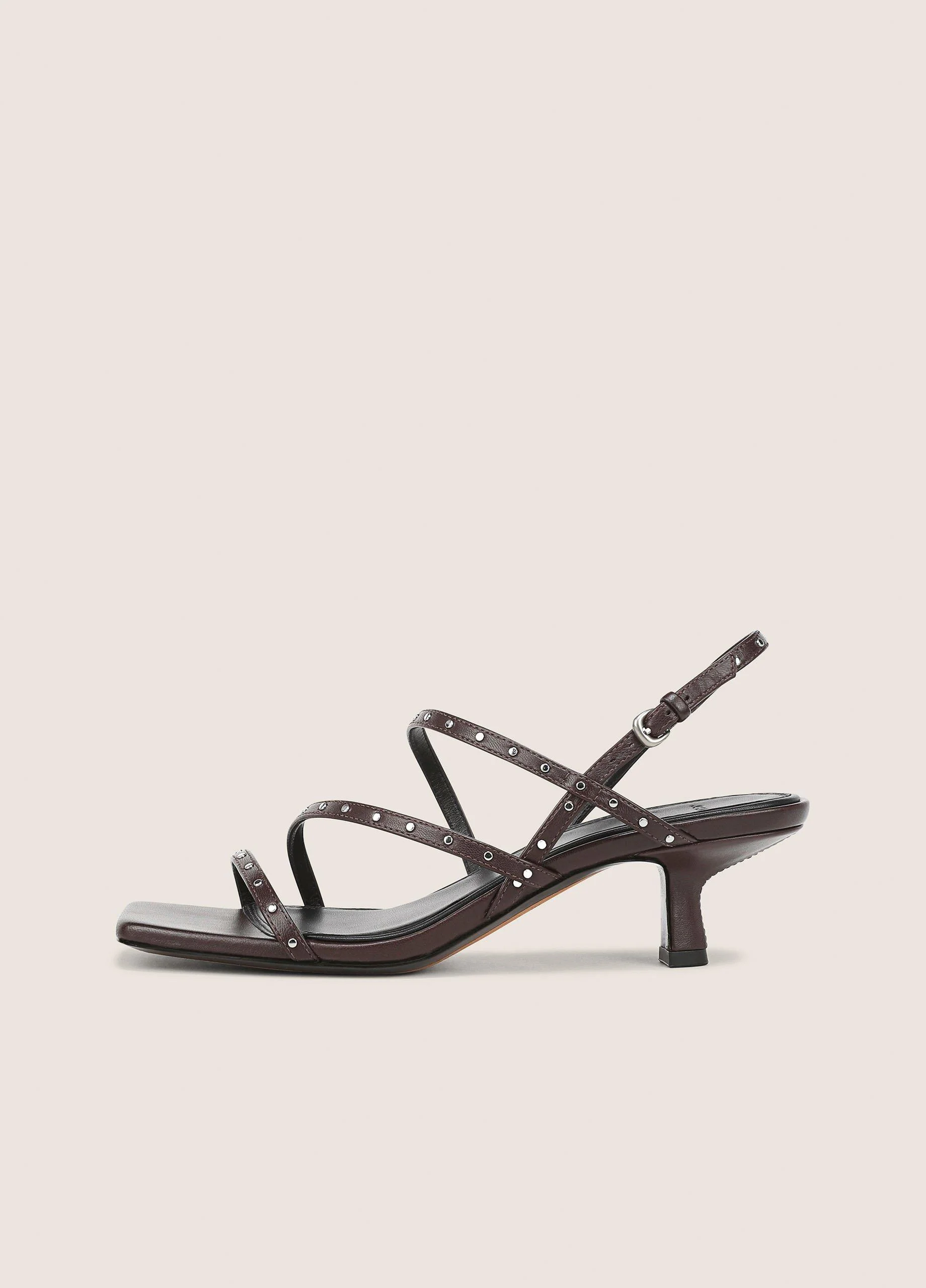 Tania Studded Leather Kitten-Heel Sandal - 1