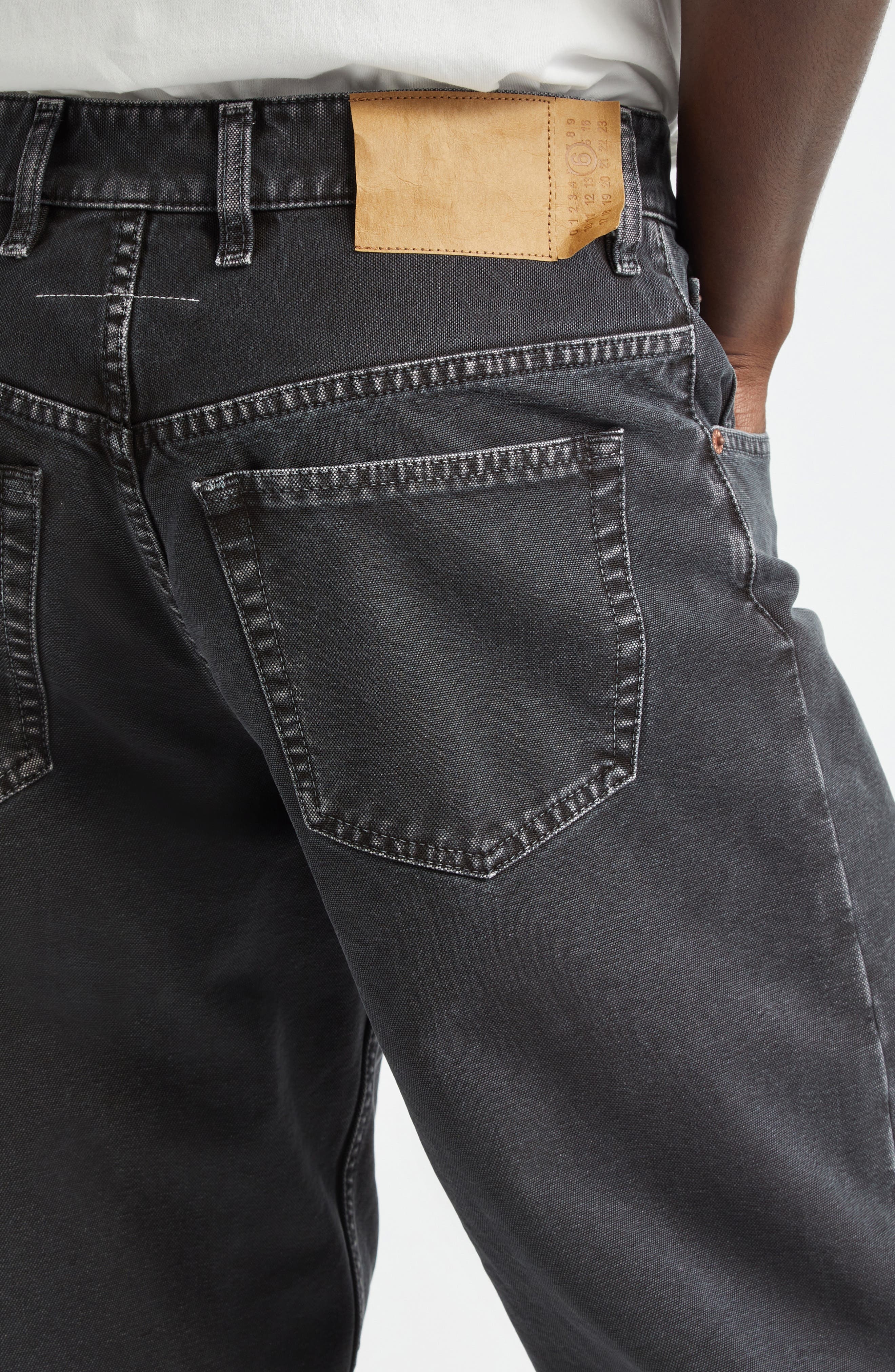 MM6 Maison Margiela 5-Pocket Straight Leg Jeans in Black at Nordstrom - 5