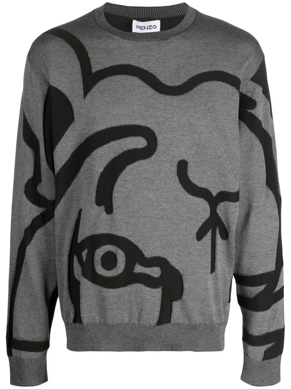 abstract tiger-print sweatshirt - 1