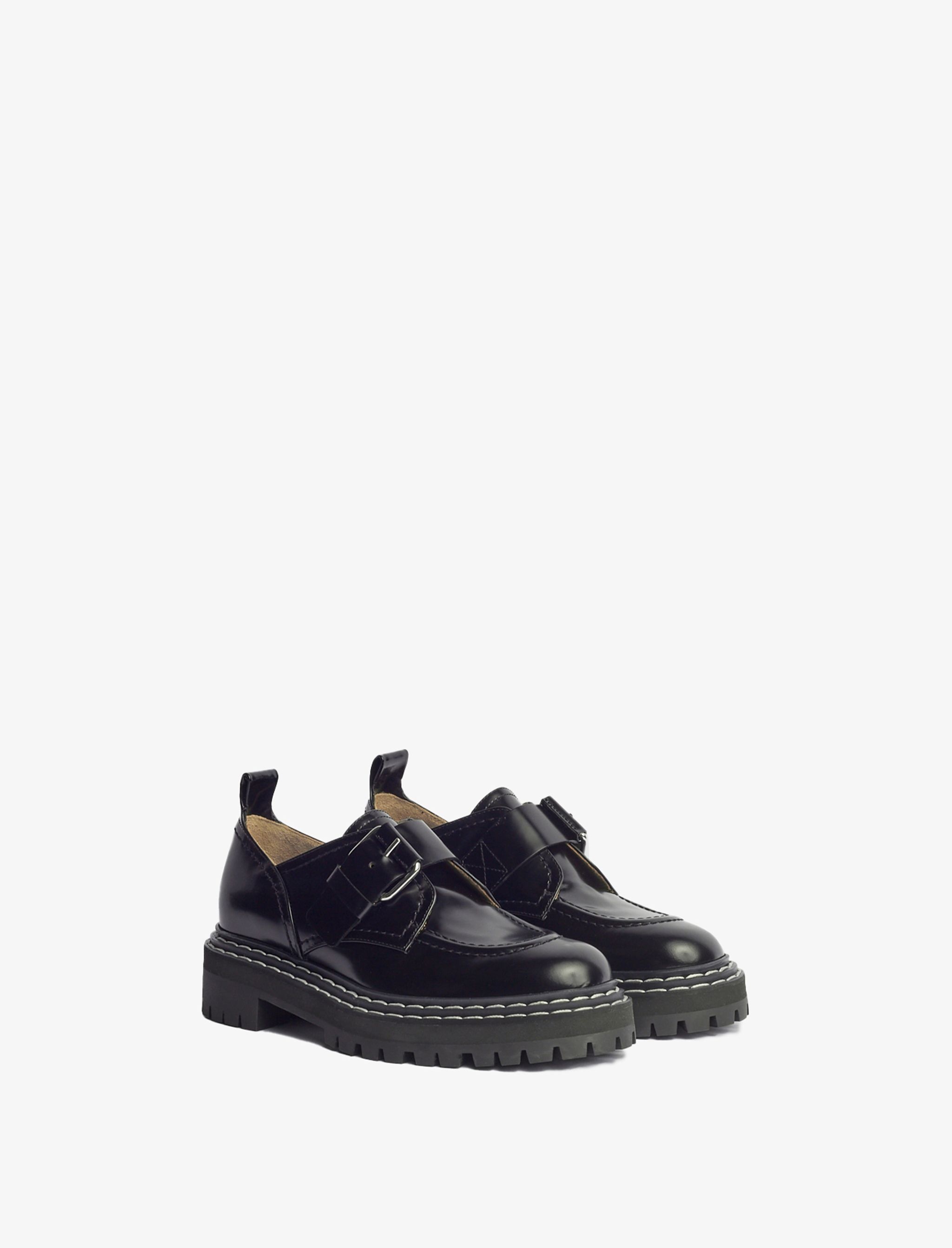Lug Sole Buckle Oxfords - 2