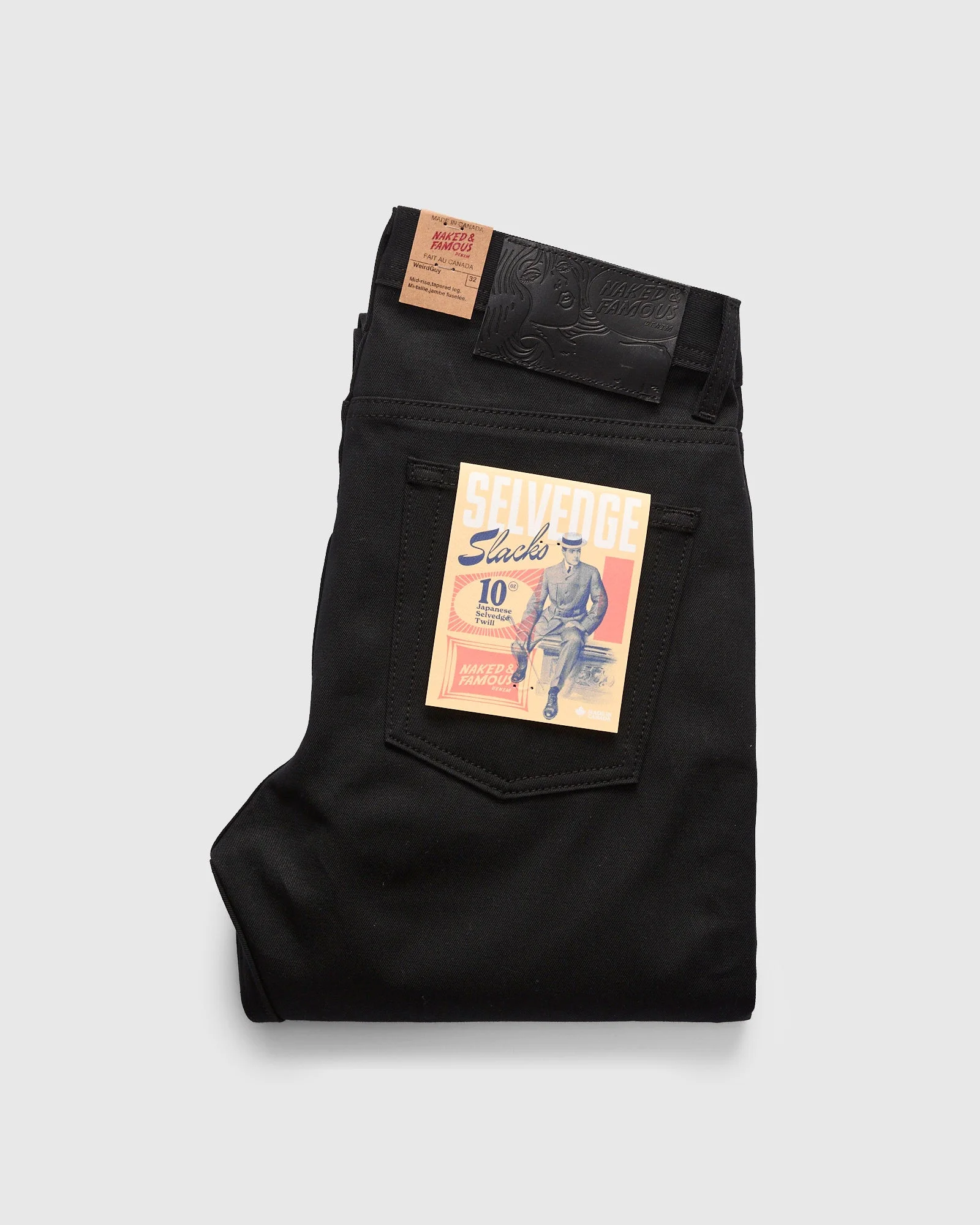 10oz Selvedge Slacks Black Twill - Weird Guy Fit - 1