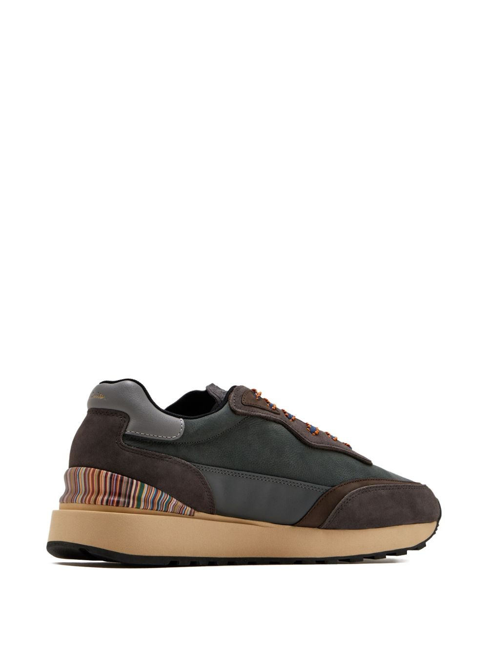 Aston striped-panel leather trainers - 4