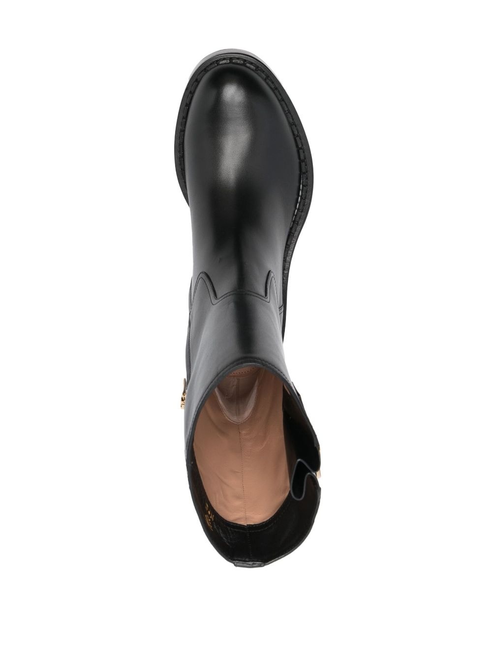zip-up leather ankle boots - 4