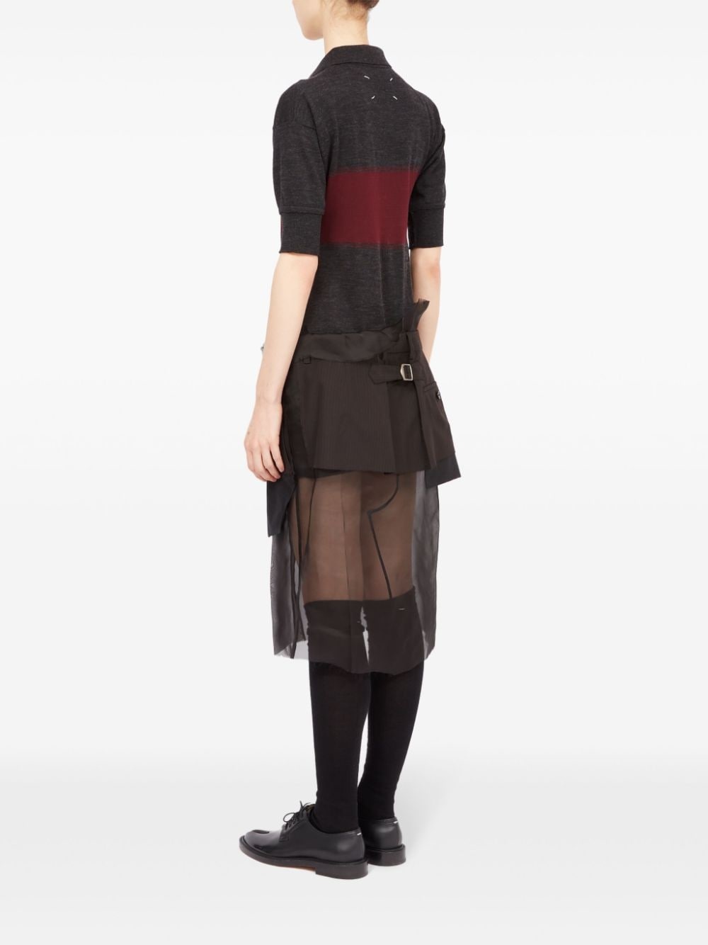 cotton-wool blend midi dress - 5