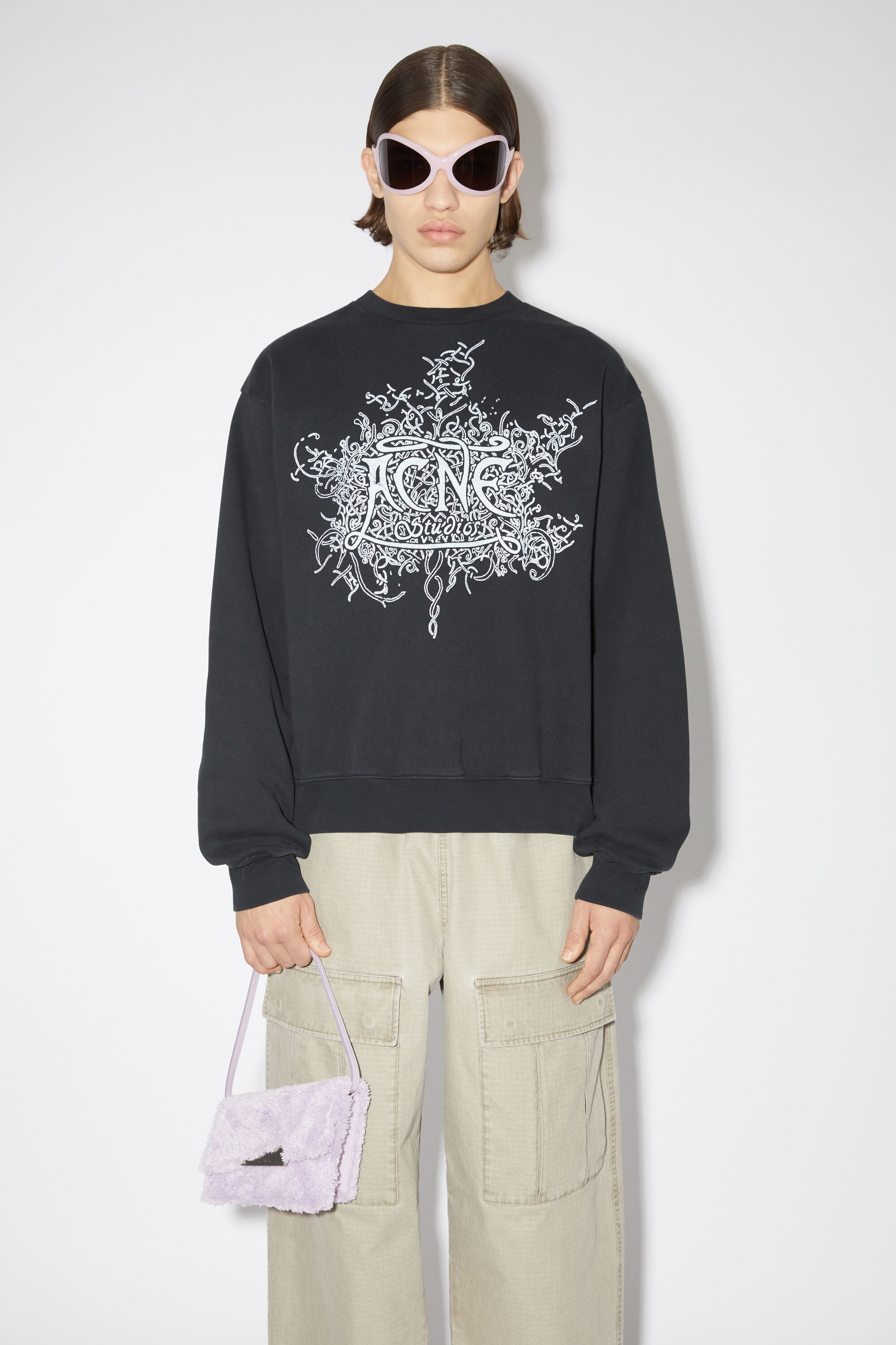 Glow in the dark logo sweater - Faded black - 2