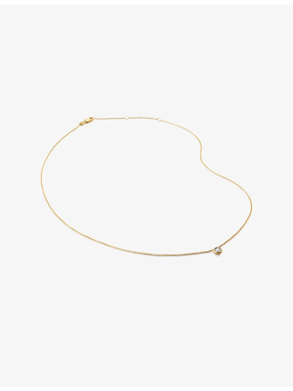 Solitaire 18ct Yellow Gold-Plated Vermeil Sterling-Silver And 0.06ct Lab-Grown Diamond Necklace - 1