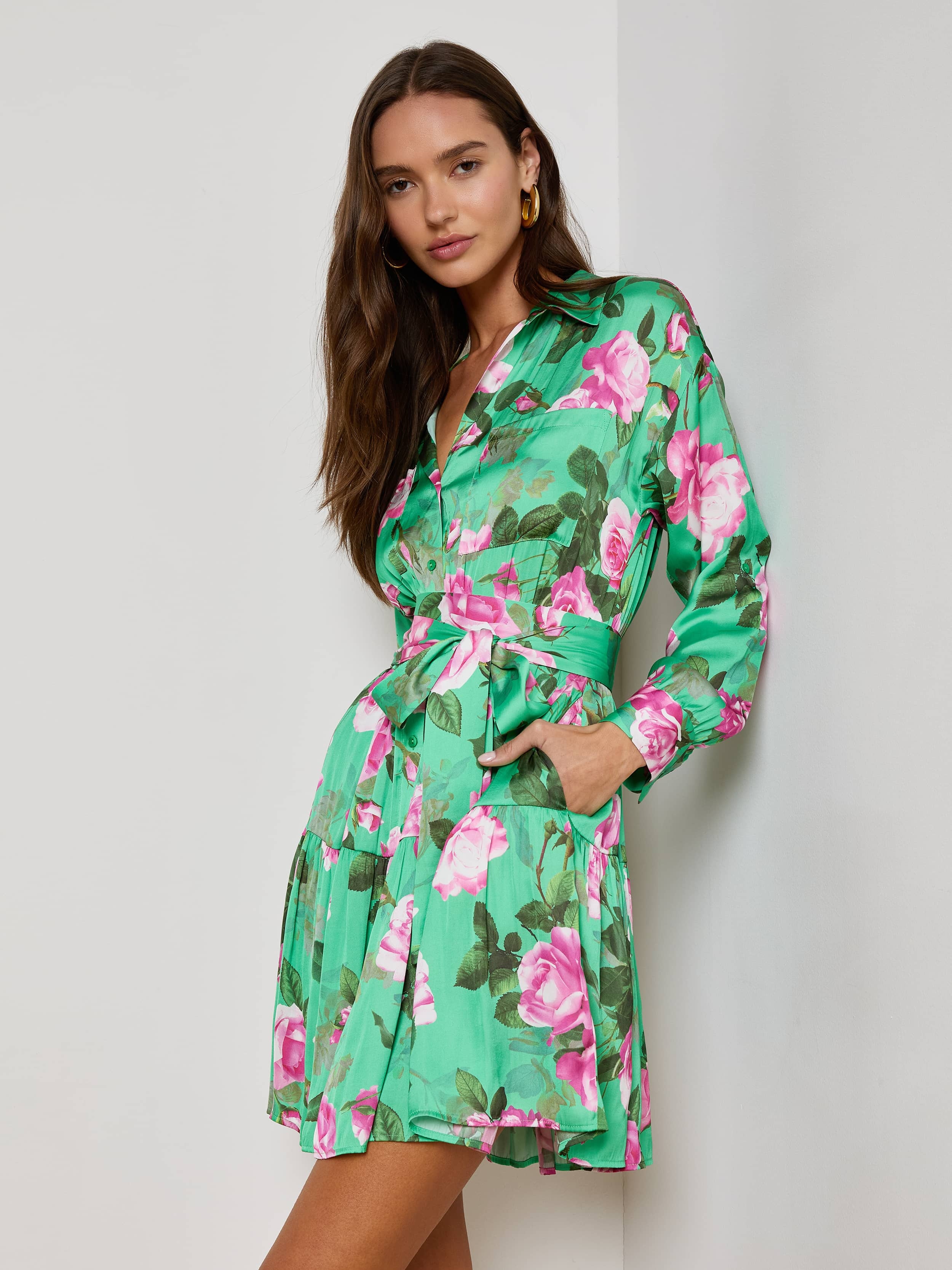 Virlen Satin Shirt Dress - 7
