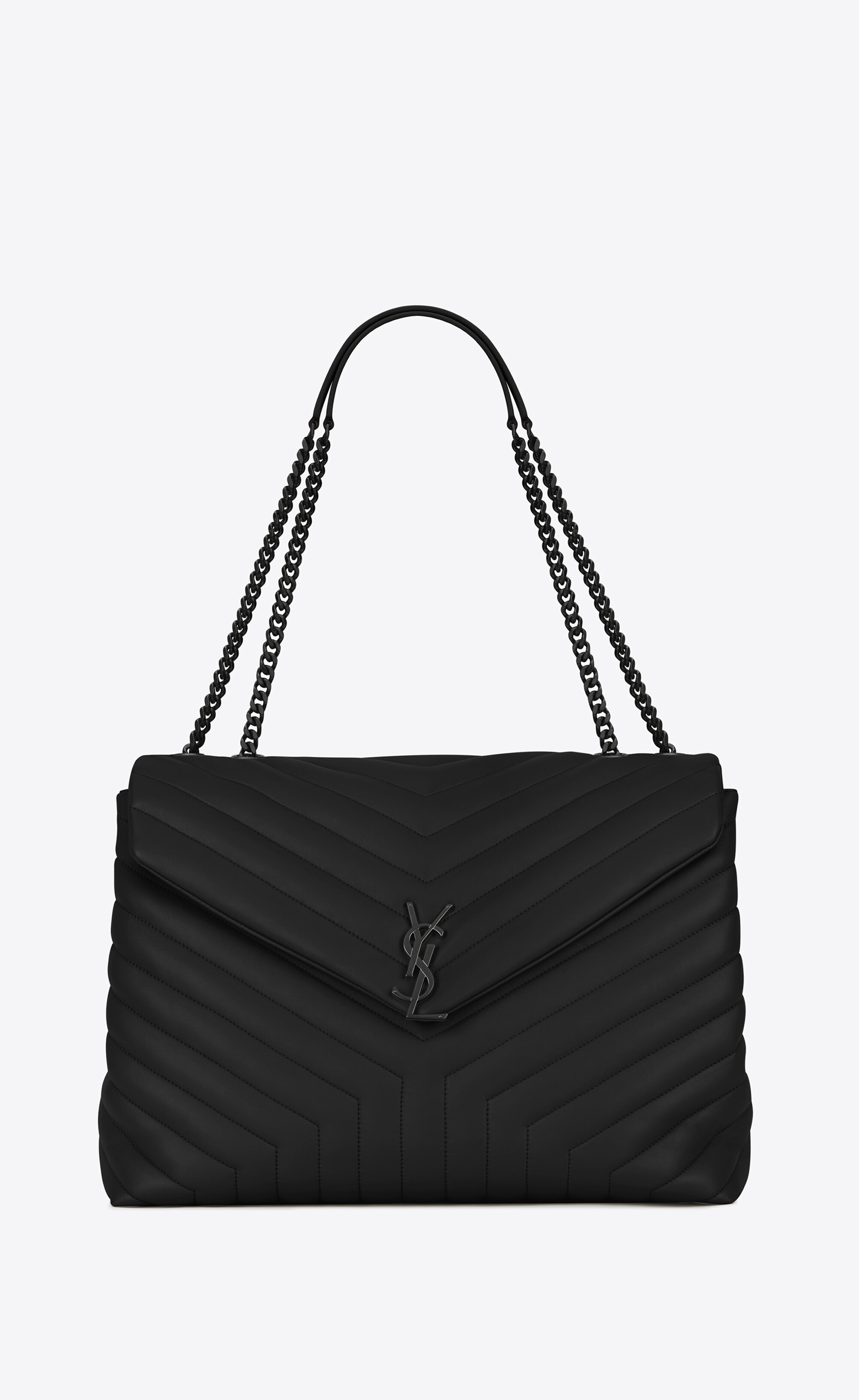 loulou large chain bag in matelassé "y" leather - 1