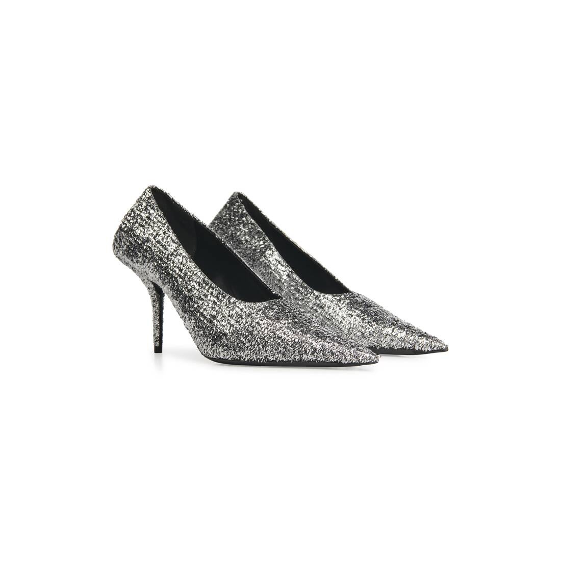 Women's Square Knife 80mm Pump  in Silver - 2