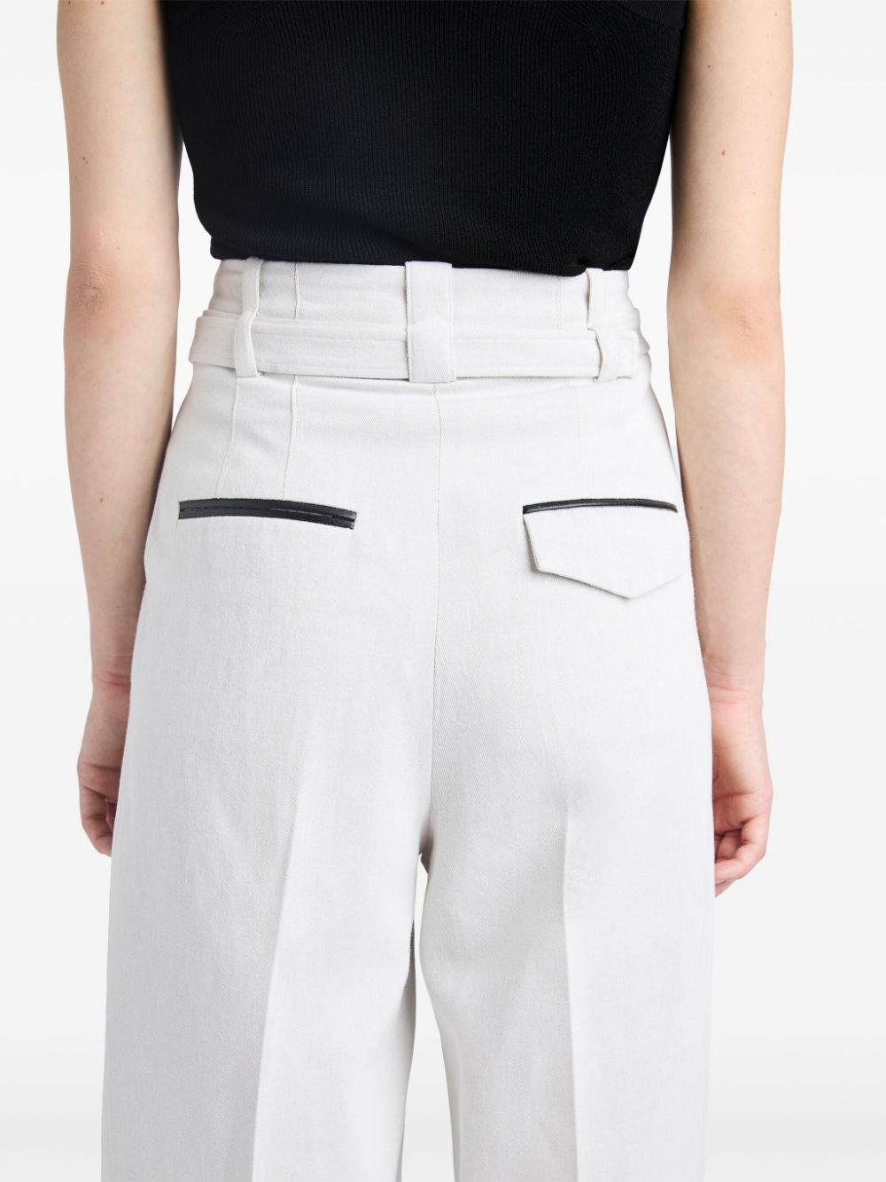 Dana high-waist cotton-linen trousers - 5