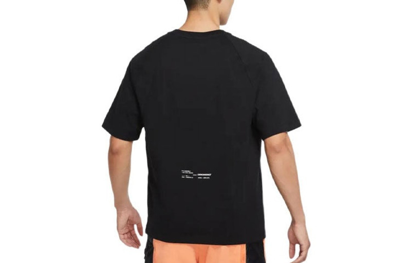 Jordan Men's Air Jordan SS22 23 Engineered Solid Color Logo Printing Round Neck Pullover Short Sleeve Black outlook