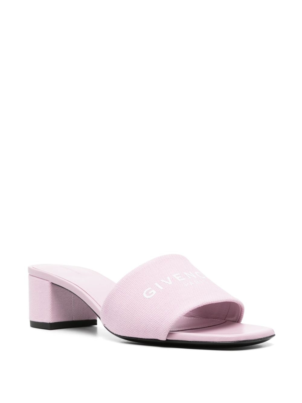 logo-print canvas mules - 2