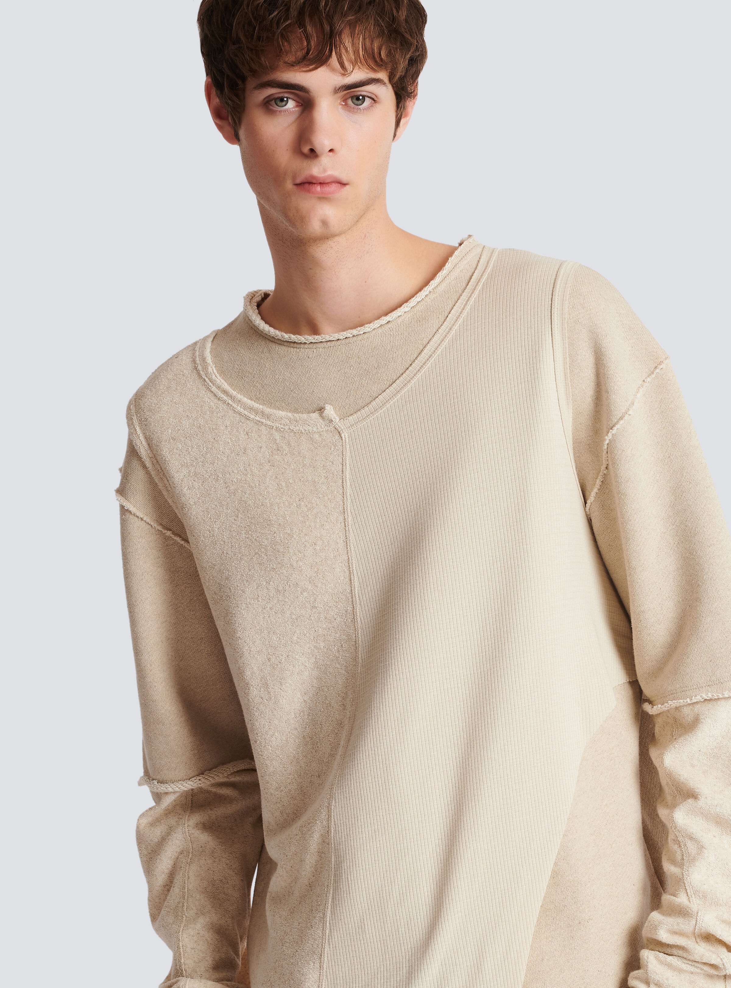 Long-sleeved multi-material T-shirt - 6