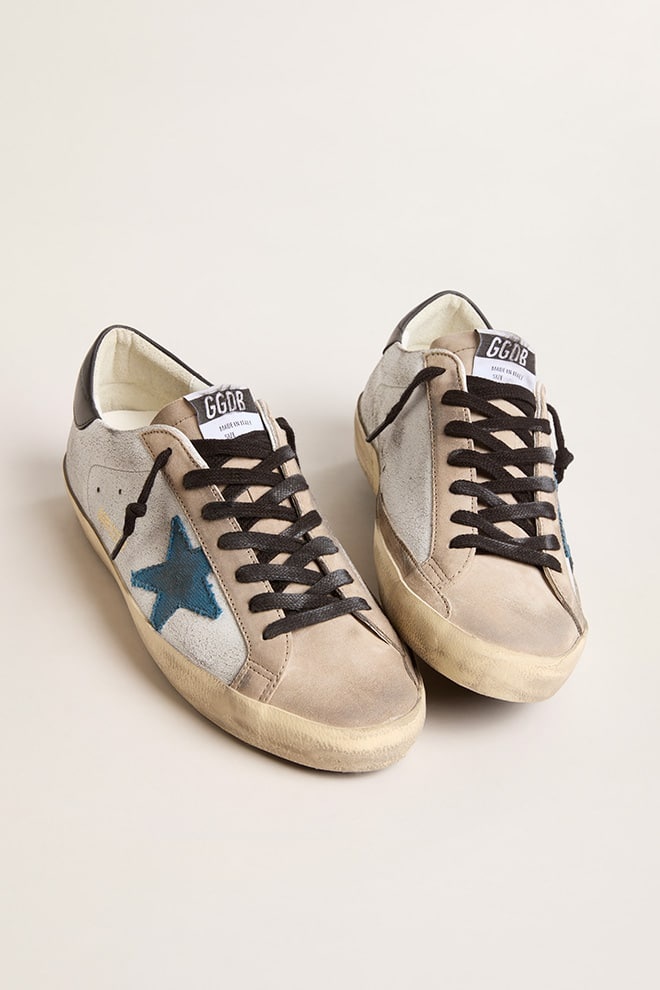 Men’s Super-Star with light blue canvas star and black leather heel tab - 2