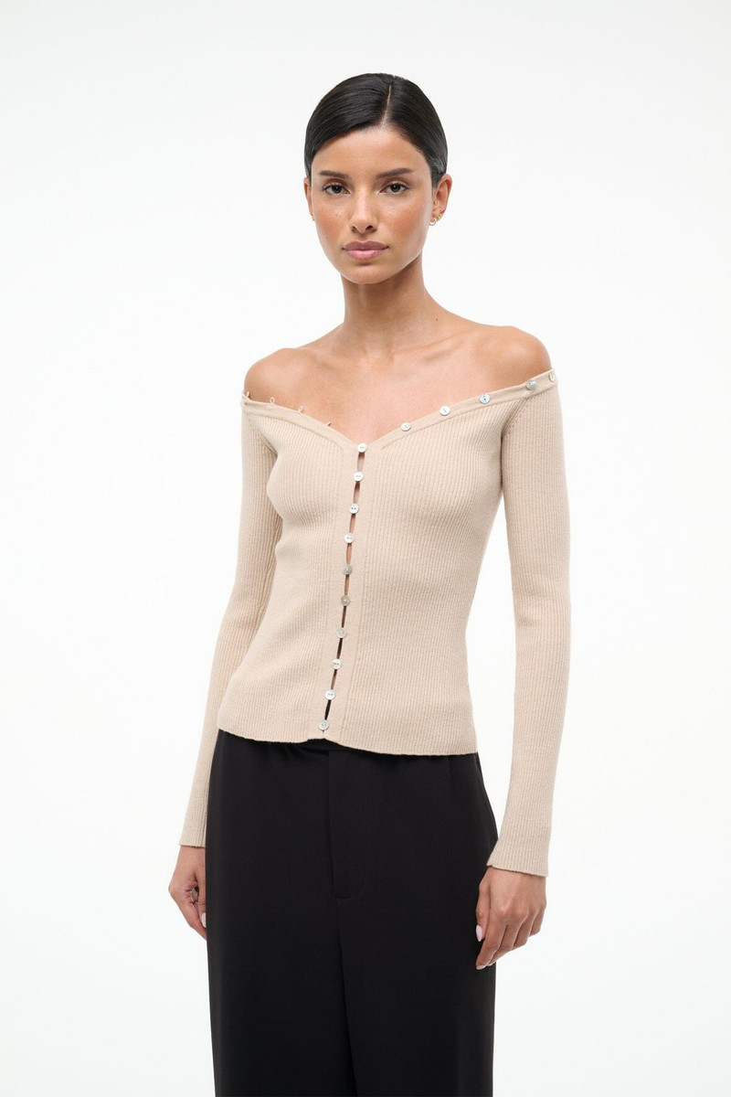 STAUD KEATON SWEATER FAWN 1