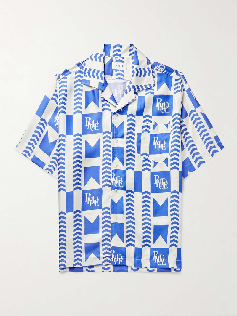 Camp-Collar Printed Silk Shirt - 1