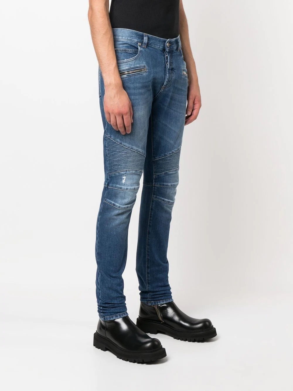 ribbed-detail skinny jeans - 3