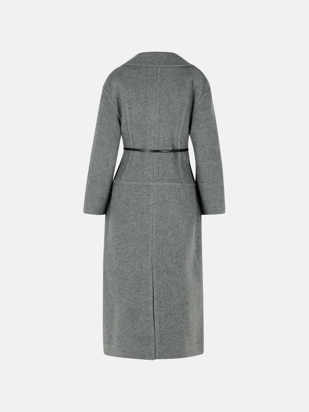 GREY VIRGIN WOOL COAT - 3