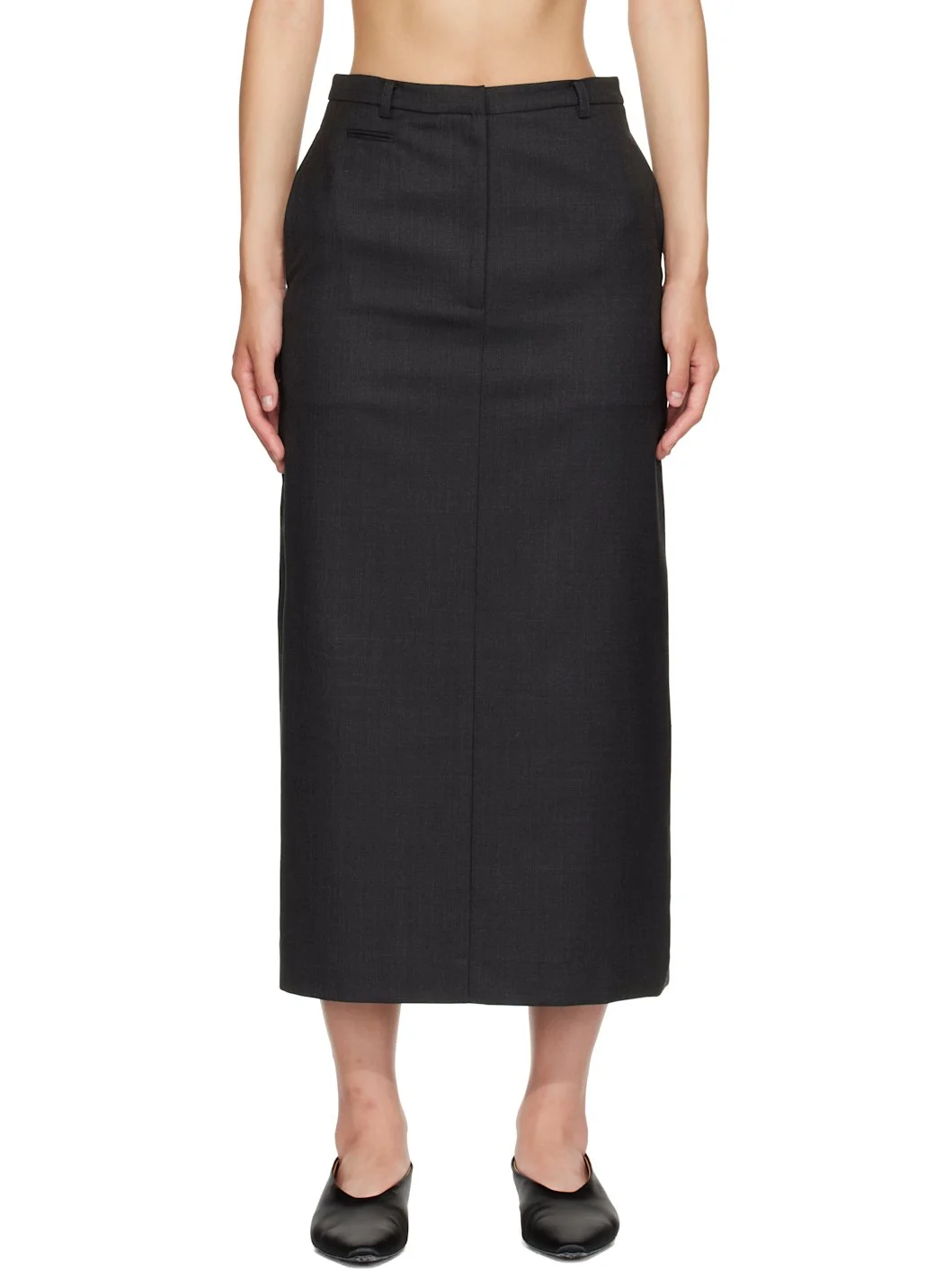 Gray Bany Wool Midi skirt - 1