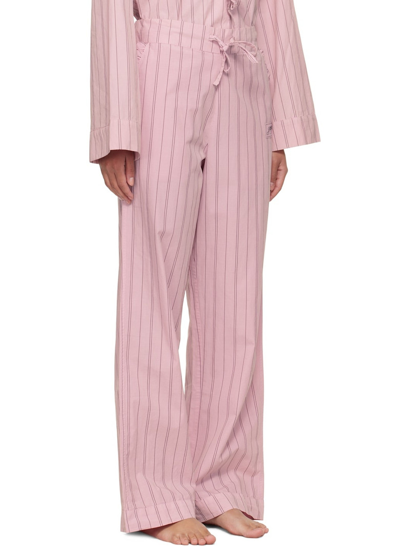 핑크 줄무늬 코튼 Pyjama 바지 2