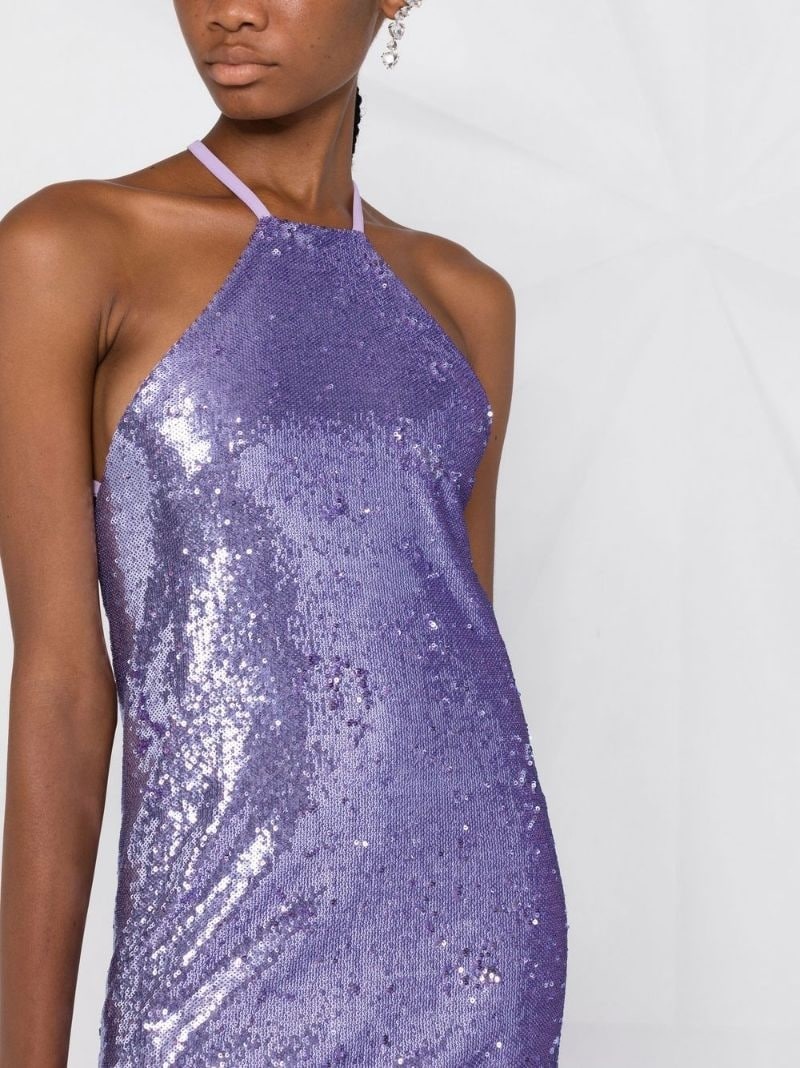 sequin-embellished open-back dress - 3