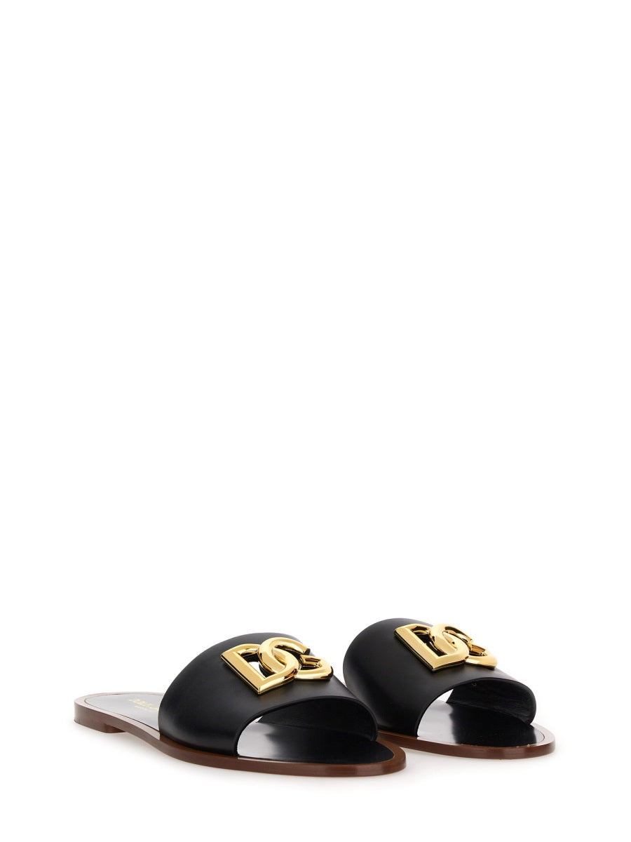 Dolce & Gabbana Women Leather Slide Sandal - 2