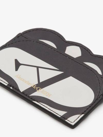 Alexander McQueen Seal Logo Card Holder in Ivory/black outlook