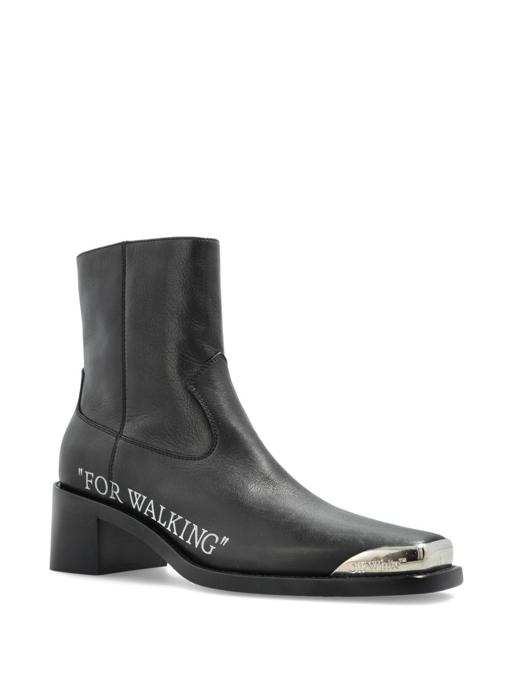 block-heel leather boots - 2