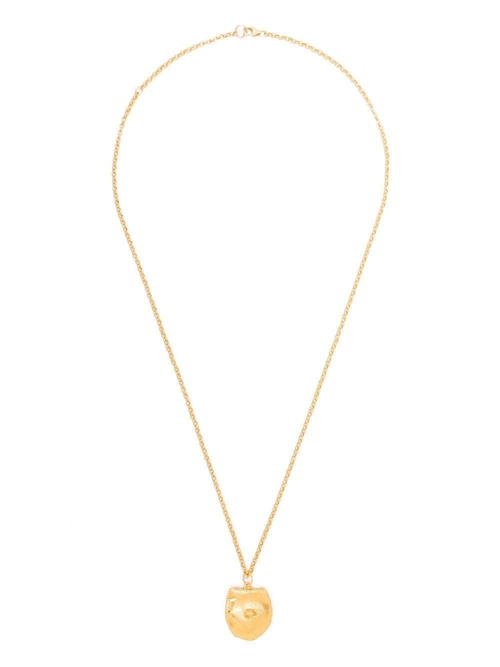 hammered-pendant gold-plated necklace - 3