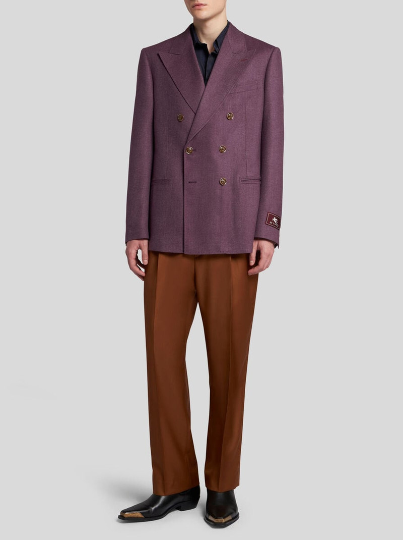 Etro WOOL TROUSERS WITH PLEATS outlook