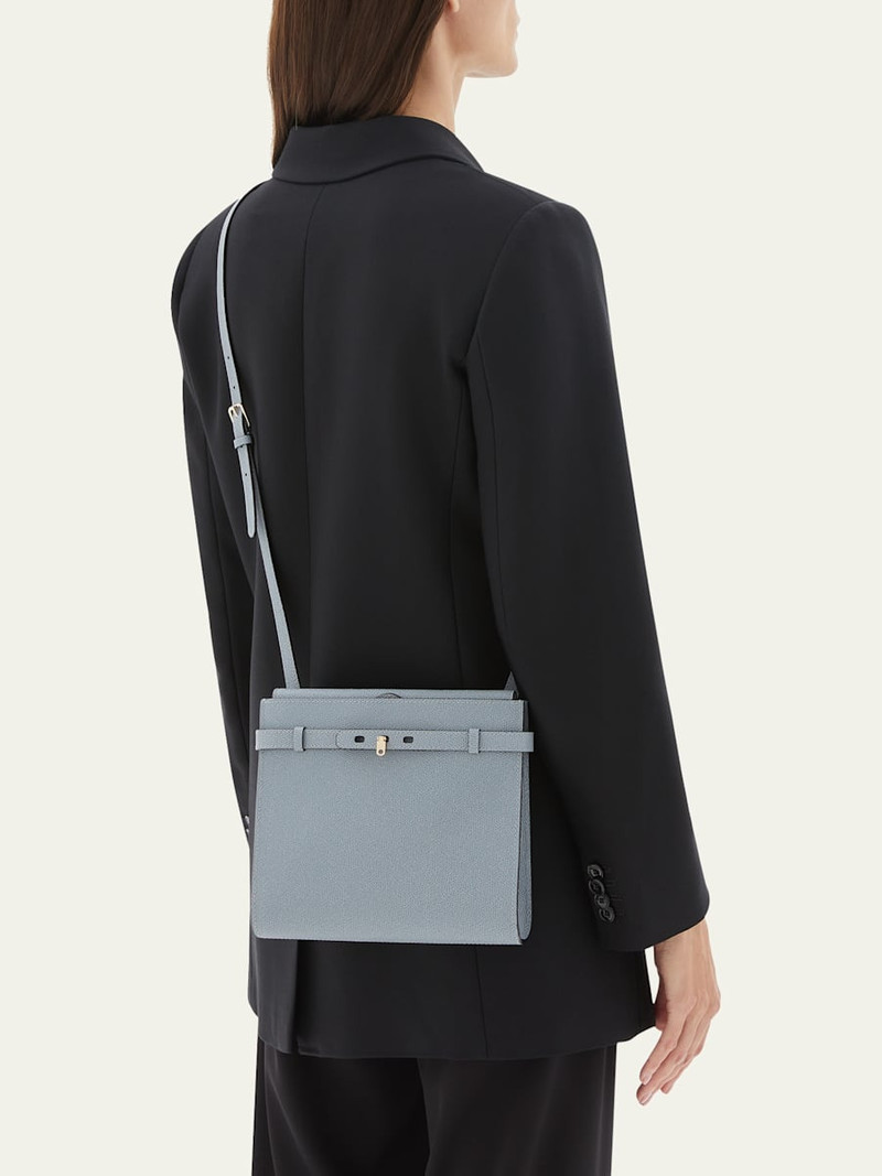 Valextra B-Tracollina Leather Shoulder Bag outlook