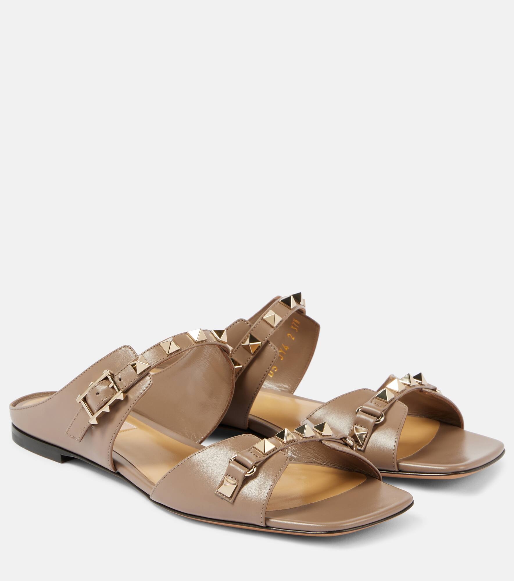 Rockstud leather sandals - 1