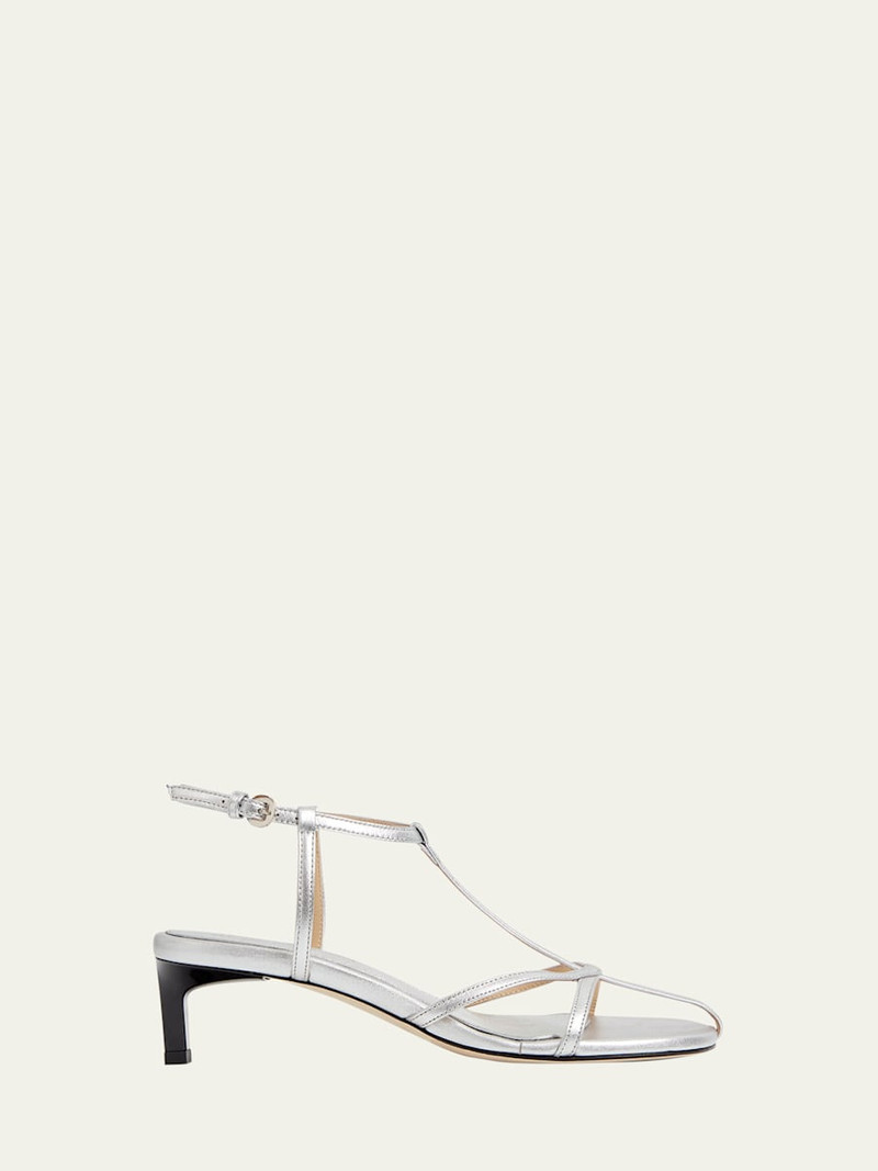 Tee Metallic Leather Sandals 1