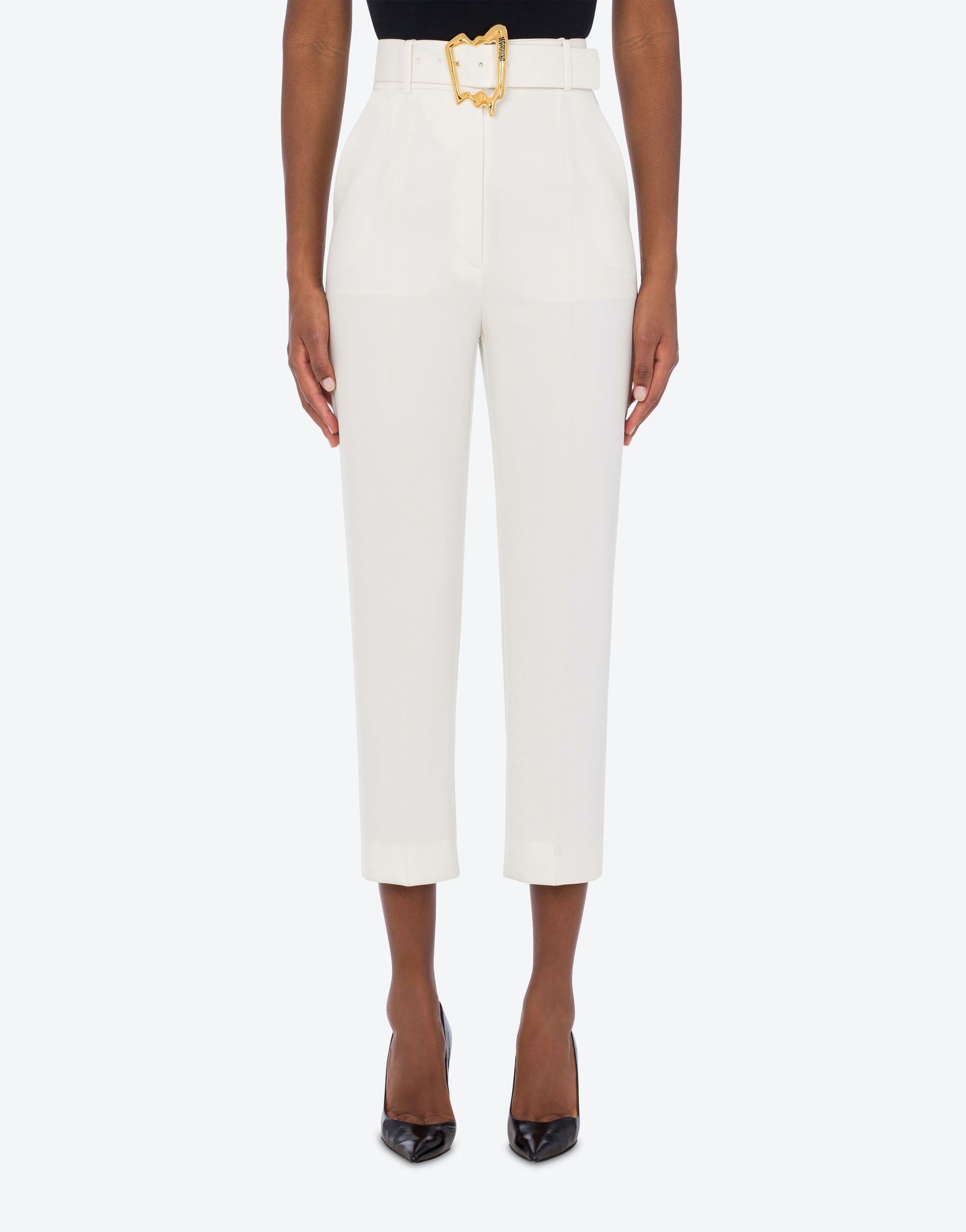 MORPHED BUCKLE STRETCH CRÊPE TROUSERS - 2