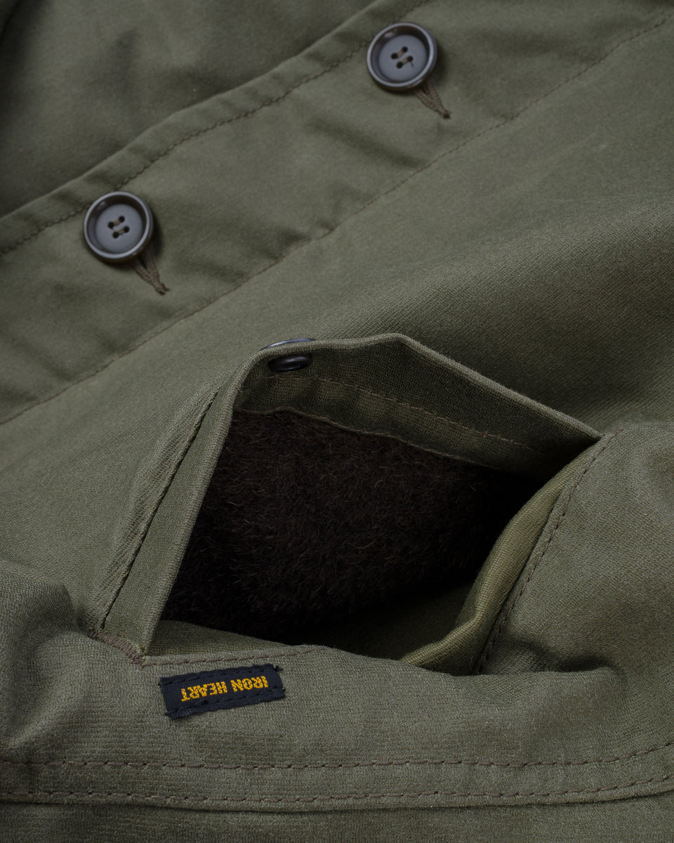 IHM-37-GRN Oiled Whipcord N1 Deck Jacket - Army Green - 13