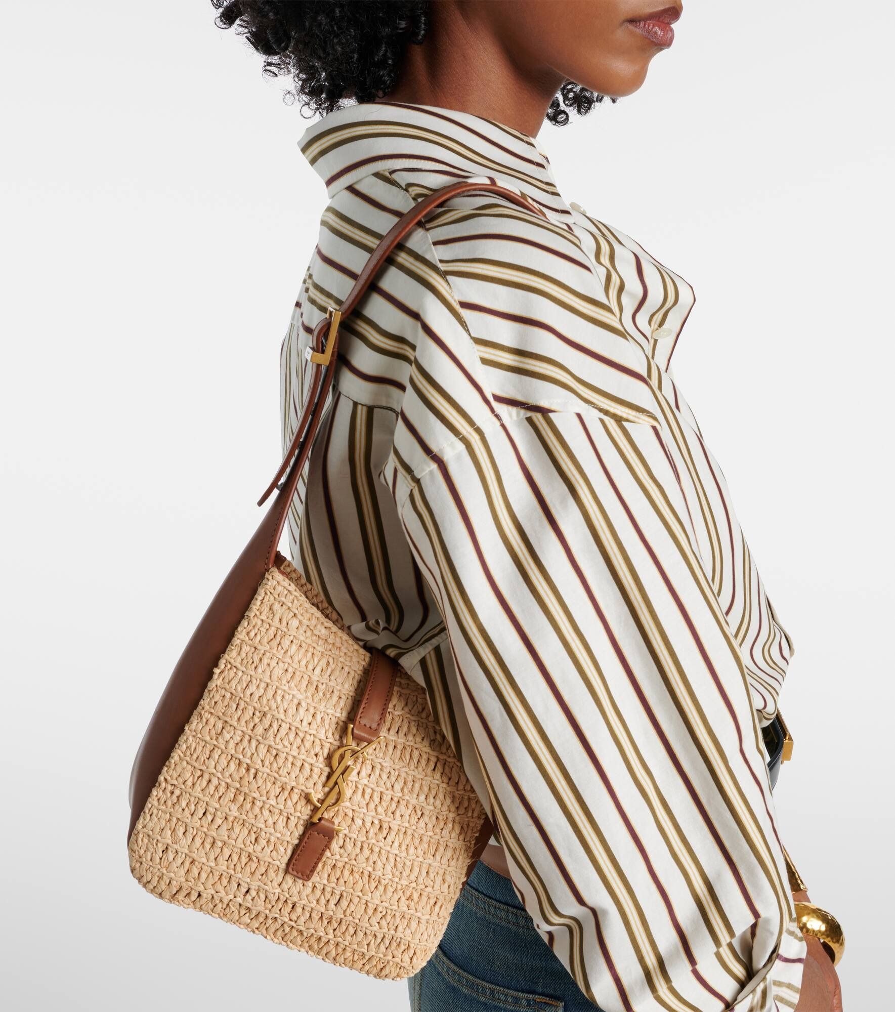 Le 5 à 7 Baby raffia shoulder bag - 7