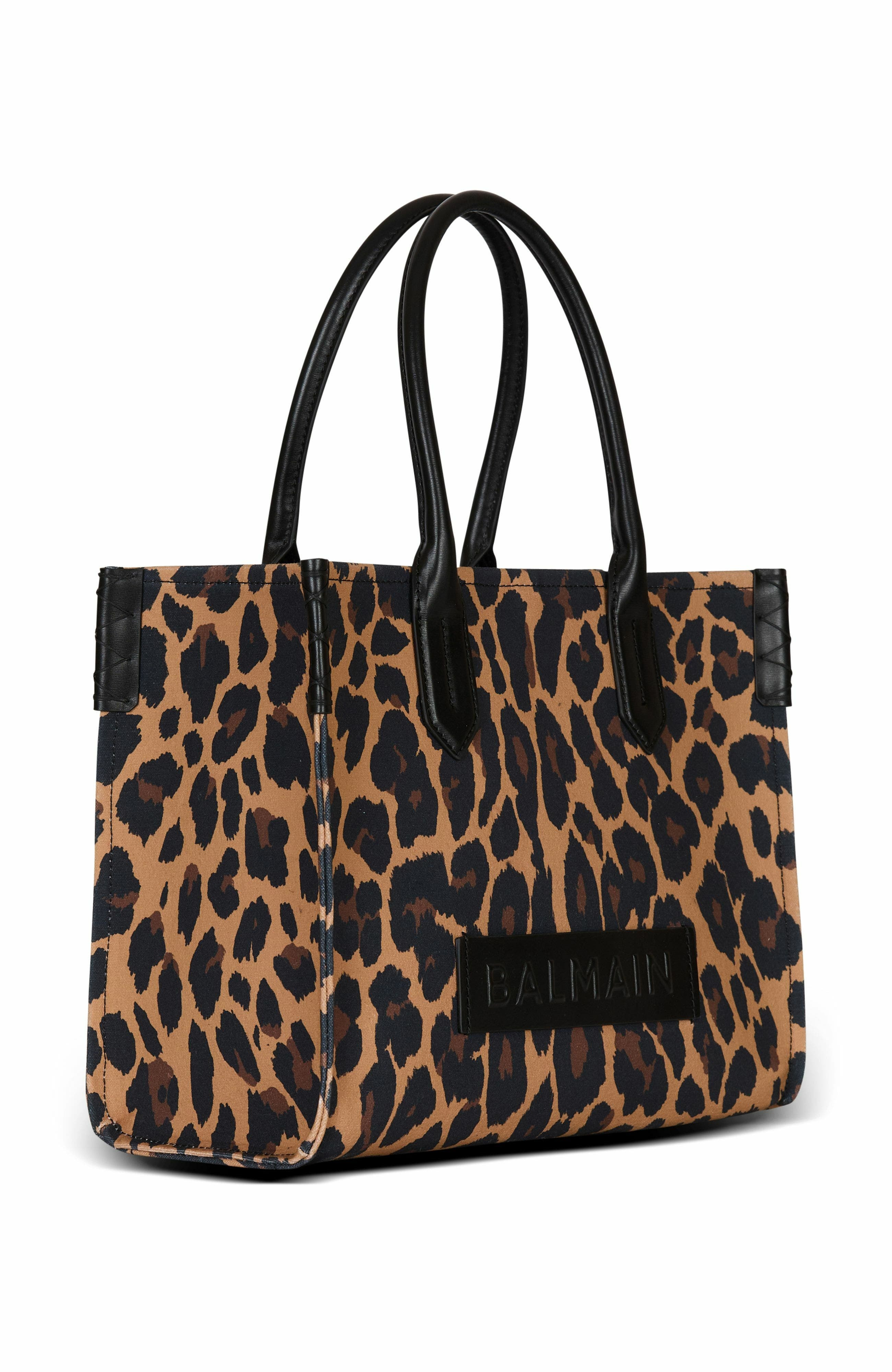 Balmain B-Army 36 leopard print tote bag in Brown at Nordstrom - 4