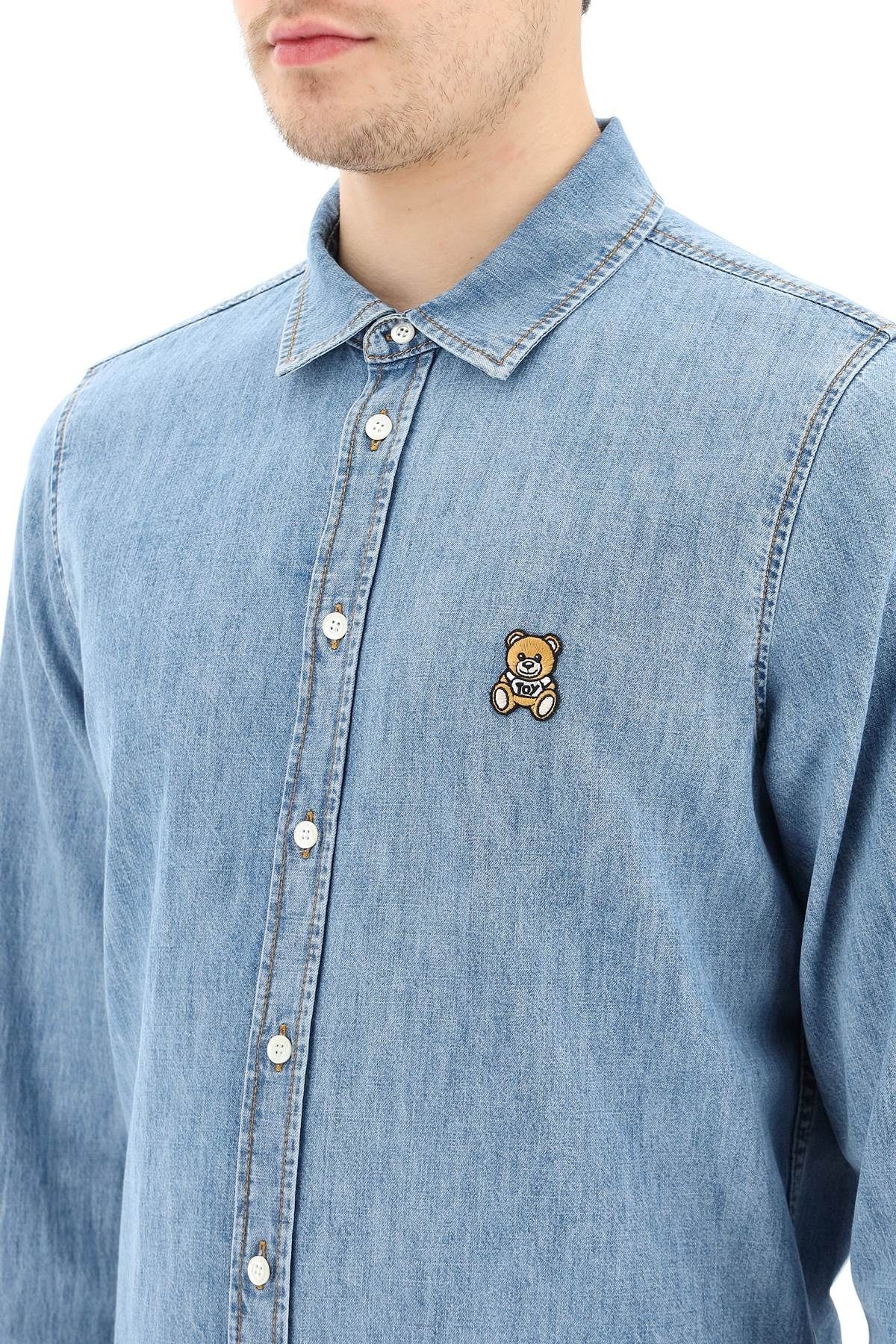 TEDDY BEAR PATCH DENIM SHIRT - 5