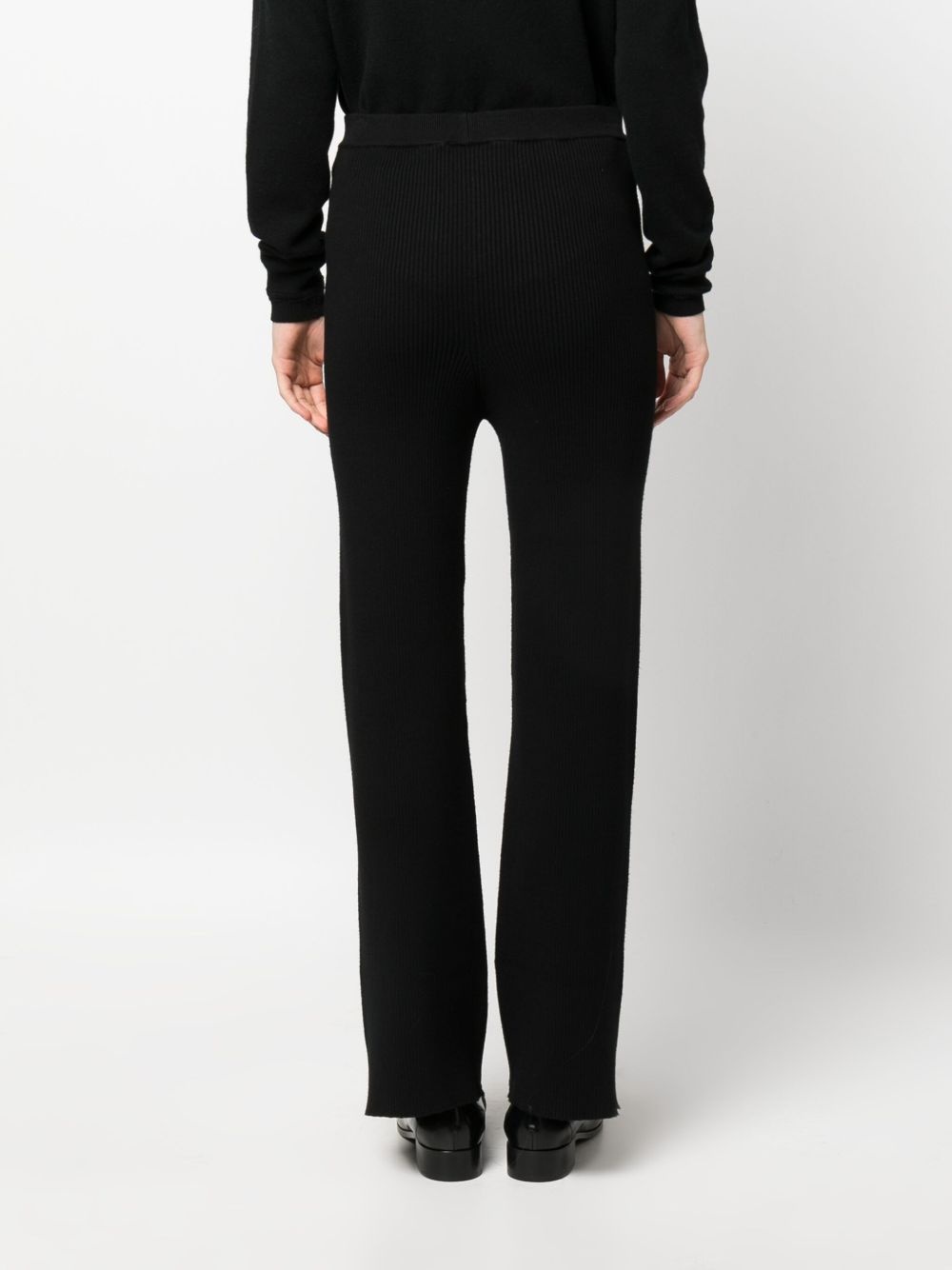 straight-leg rib-knit trousers - 4