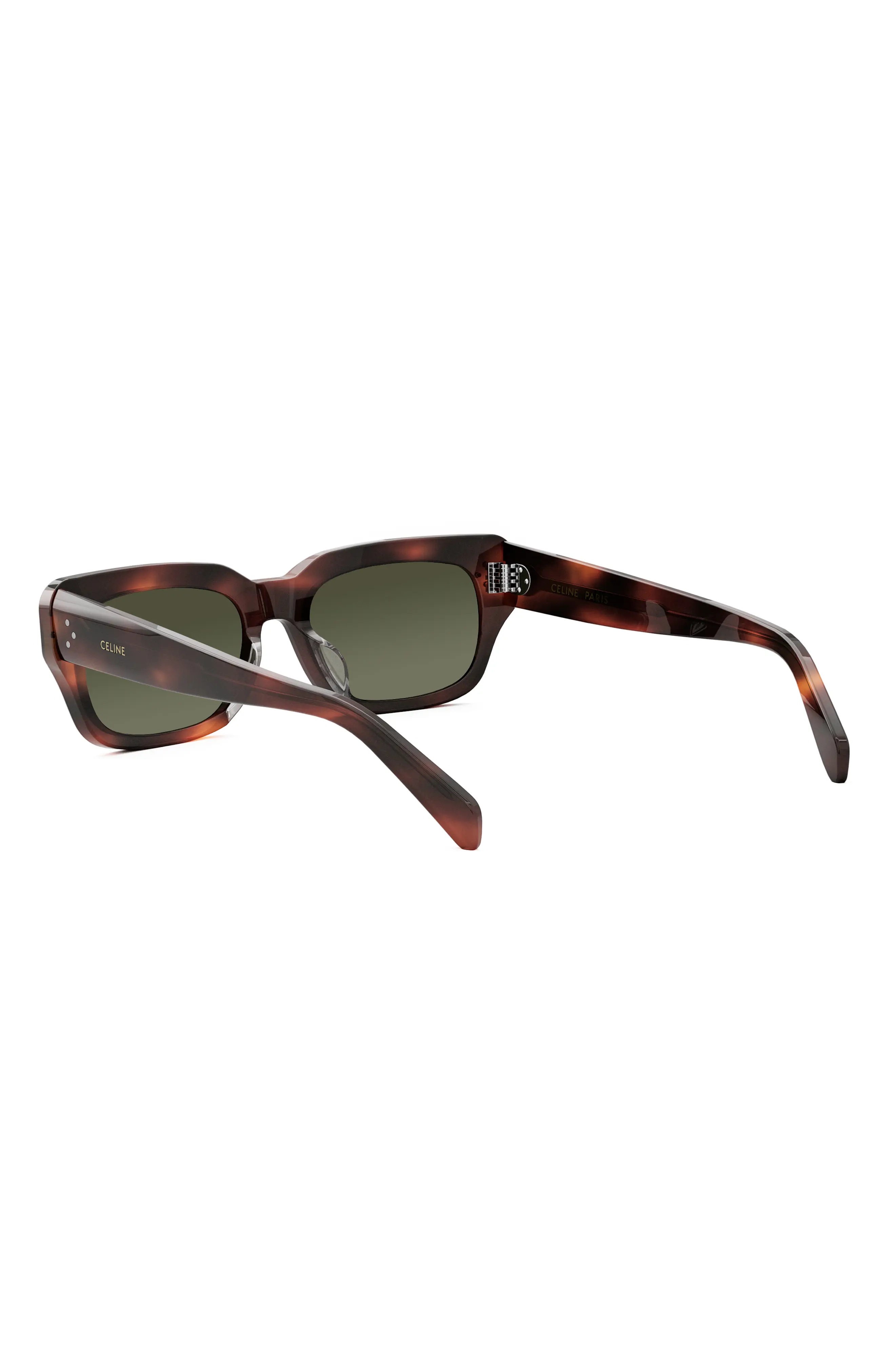 Bold 3 Dots 54mm Rectangular Sunglasses in Havana /Green - 5