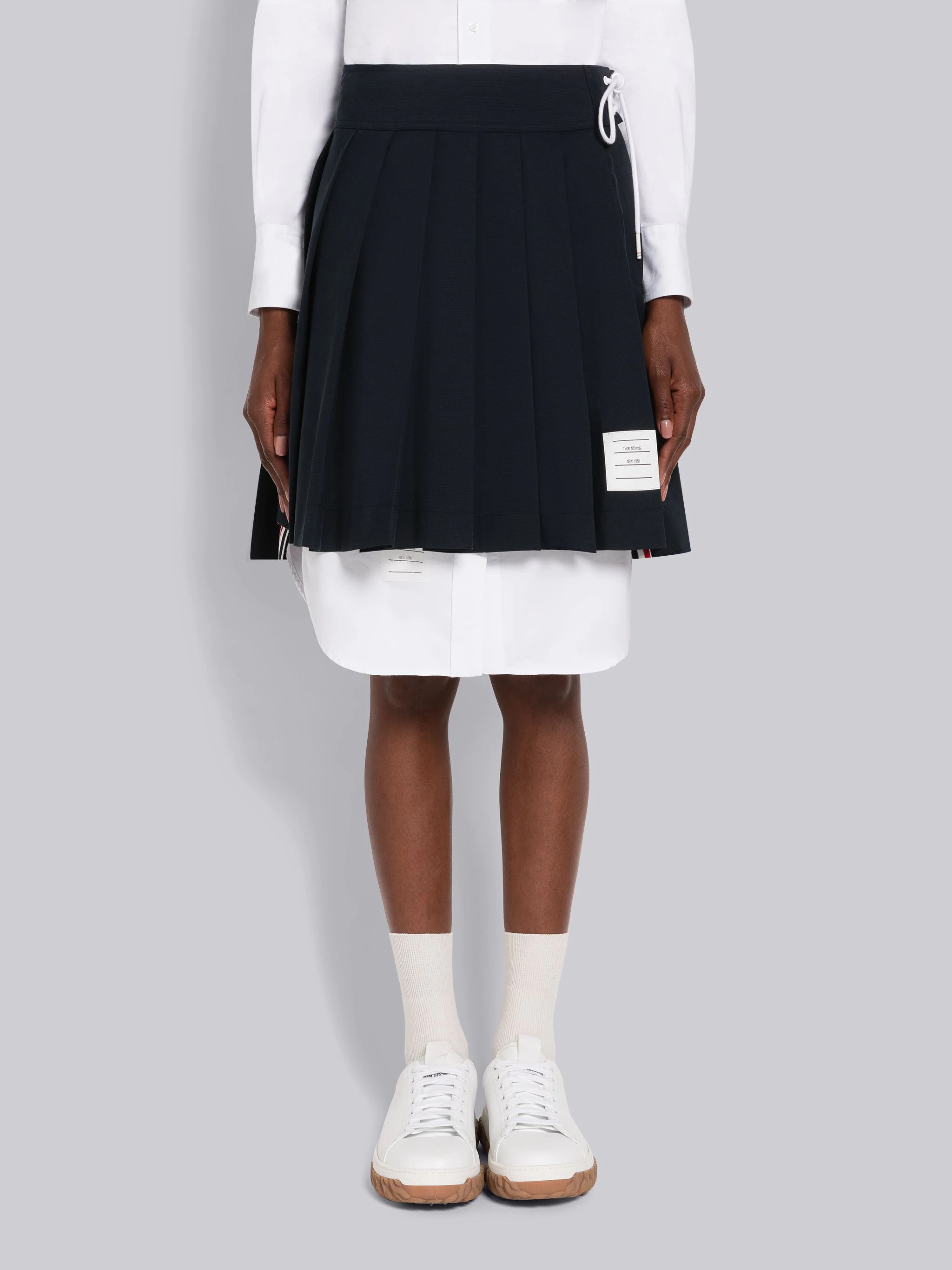 Ripstop Lace Up Pleated Mini Skirt - 1