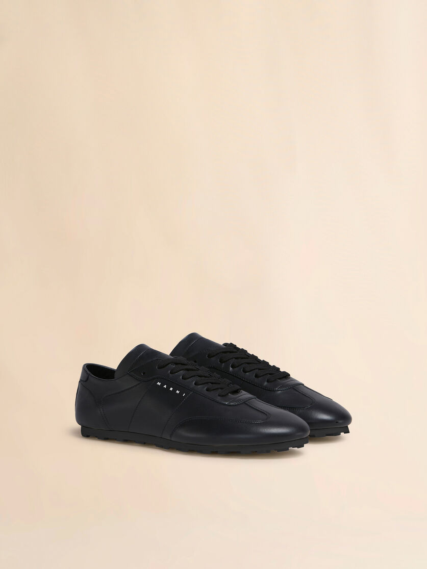 BLACK NAPPA LEATHER SOFTY SOCCER SNEAKER - 2