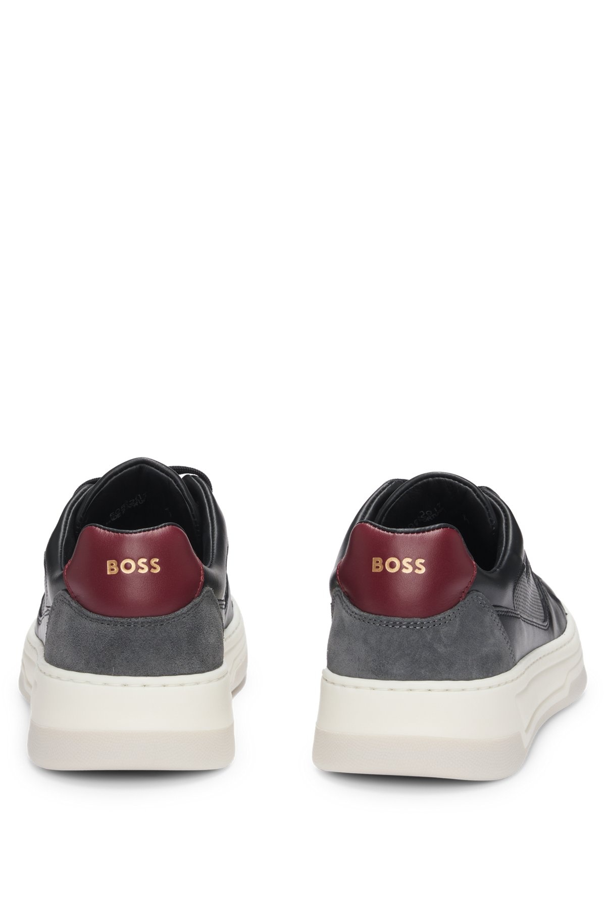 MIXED-LEATHER TRAINERS WITH LAYERED UPPER - 5