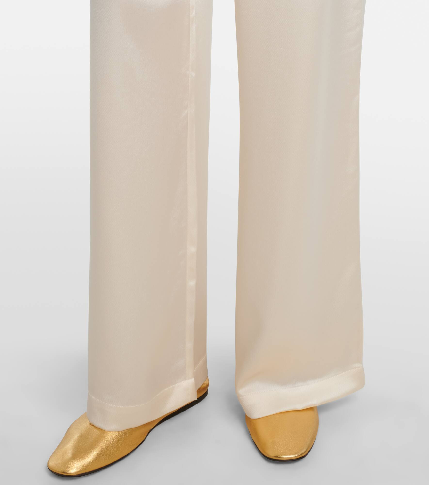 Barb mid-rise satin wide-leg pants - 5