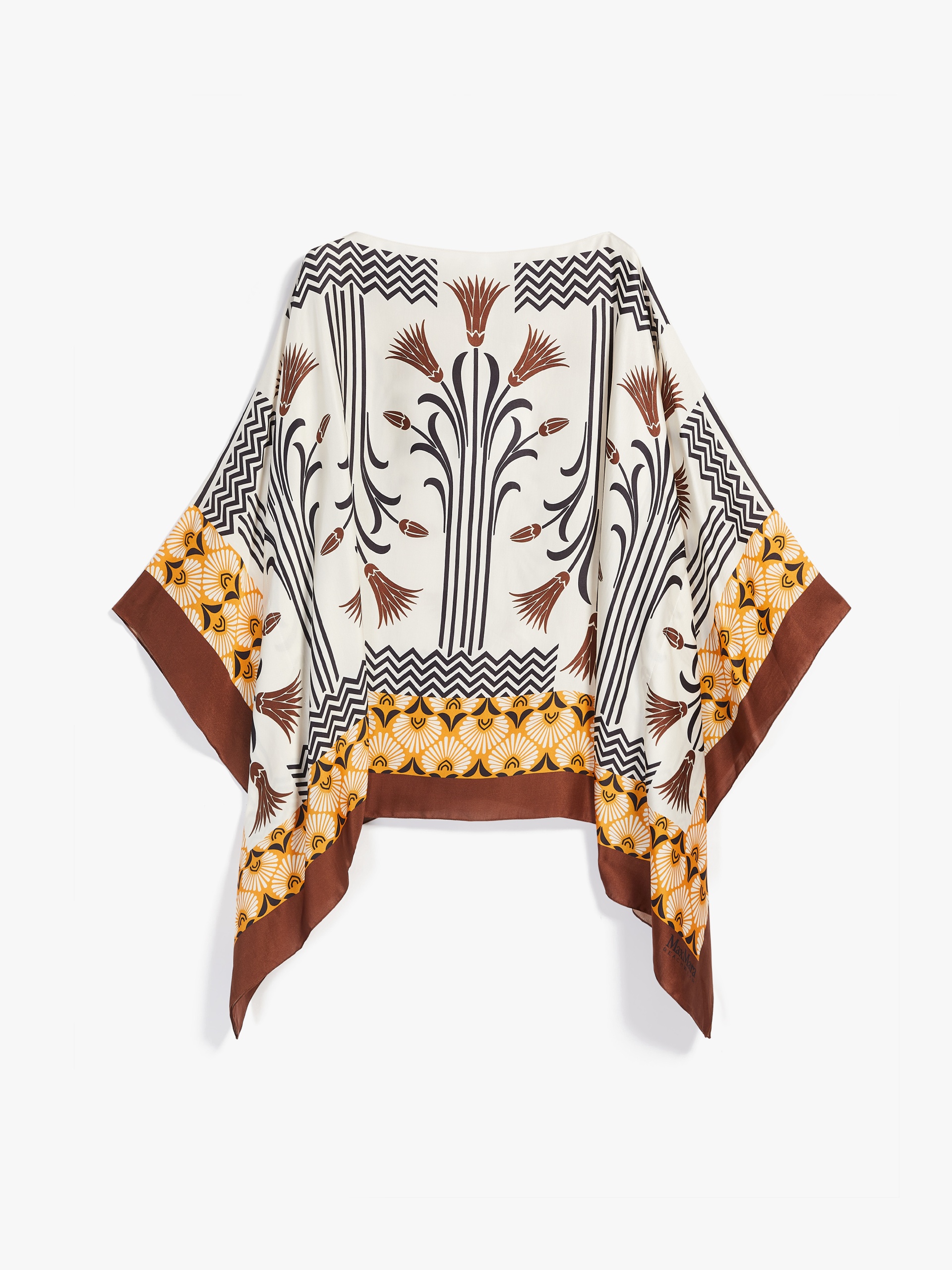 ACRO Printed satin poncho - 1