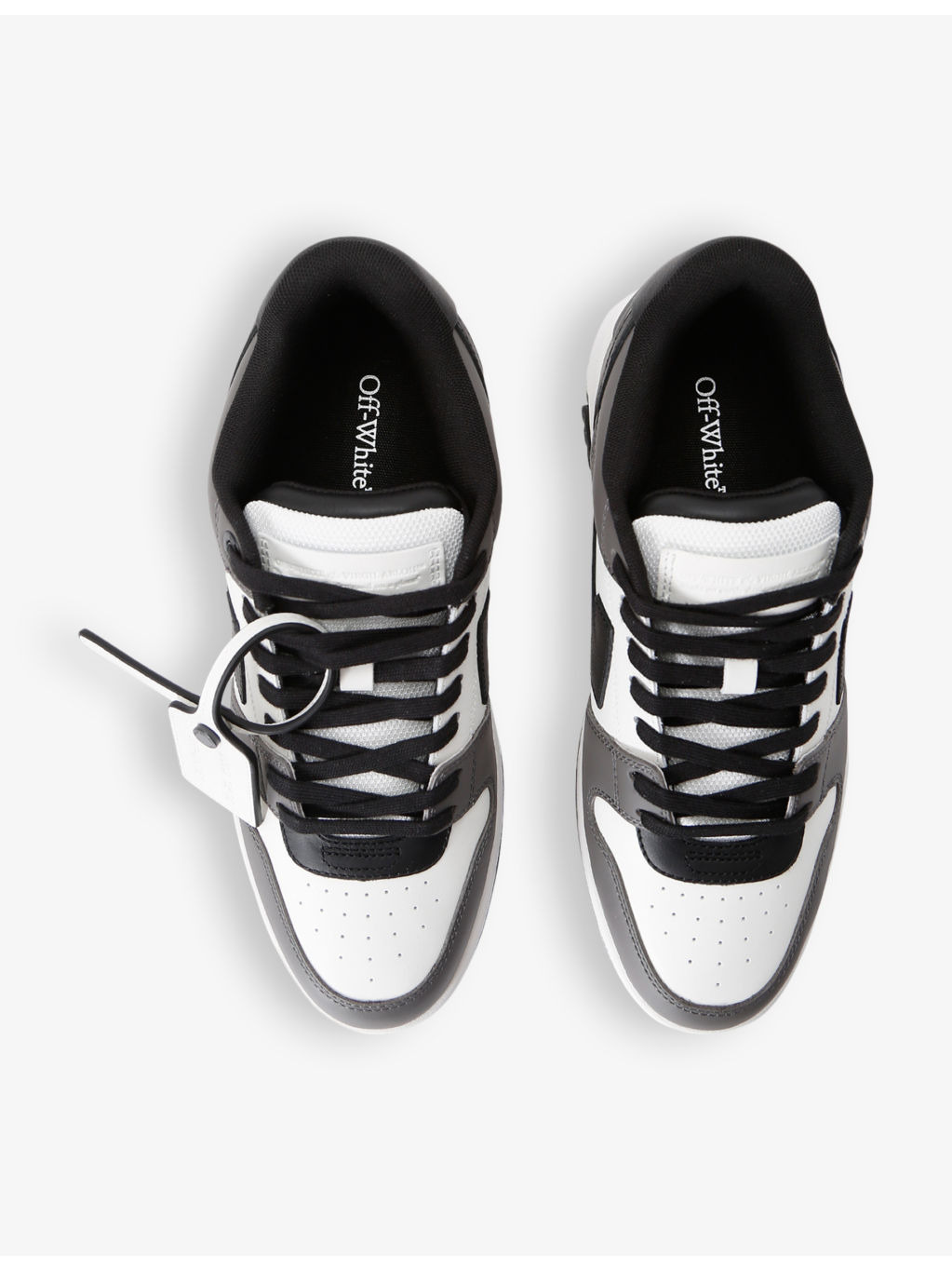 Out Of Office logo-embroidered leather low-top trainers - 2