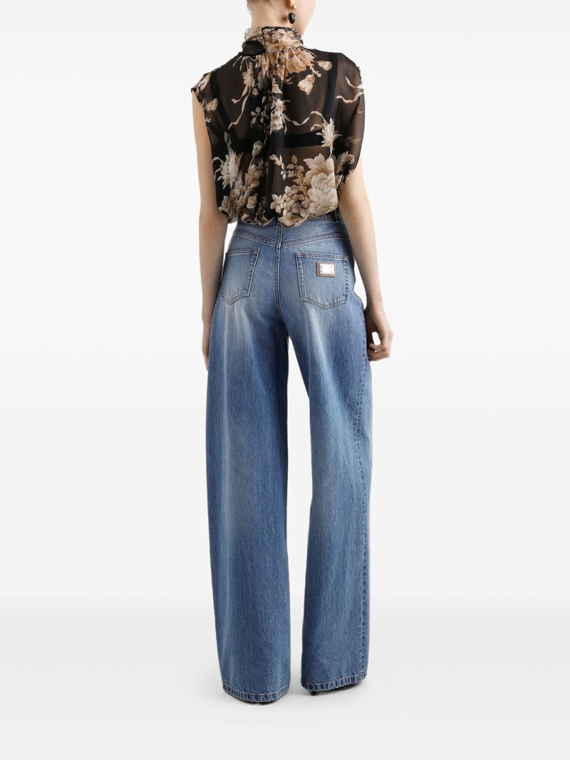 rose-print chiffon sleeveless top 3