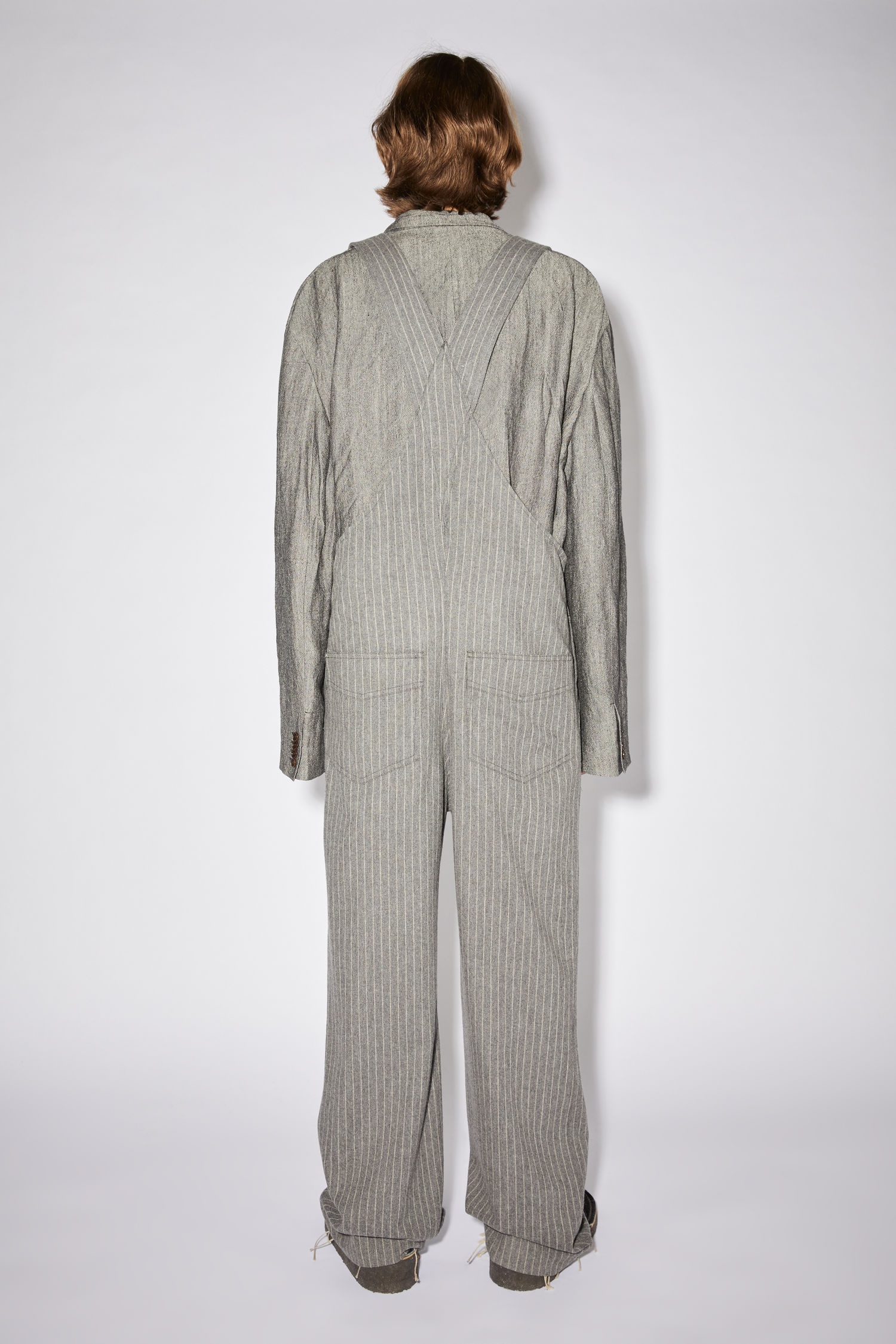 Striped overalls - Grey/beige - 3